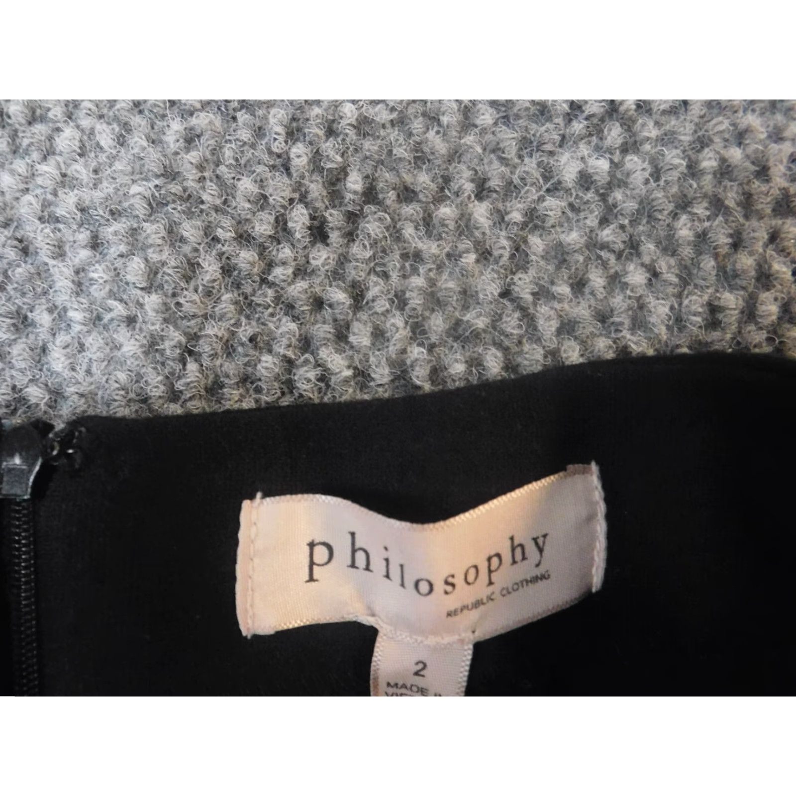 Vintage Philosophy Skirt Womens Knee Length A-Line Zip Black Polyester Knit Zipper Regular 2 Casual Vintage No Size 26" / US 2 / IT 38 - 4 Thumbnail