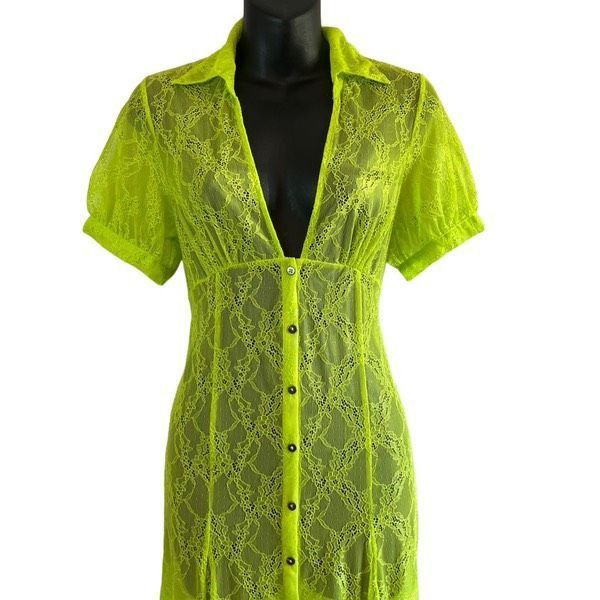 Urban Outfitters Urban Outfitters Connie green sheer lace maxi dress Size S / US 4 / IT 40 - 4 Thumbnail