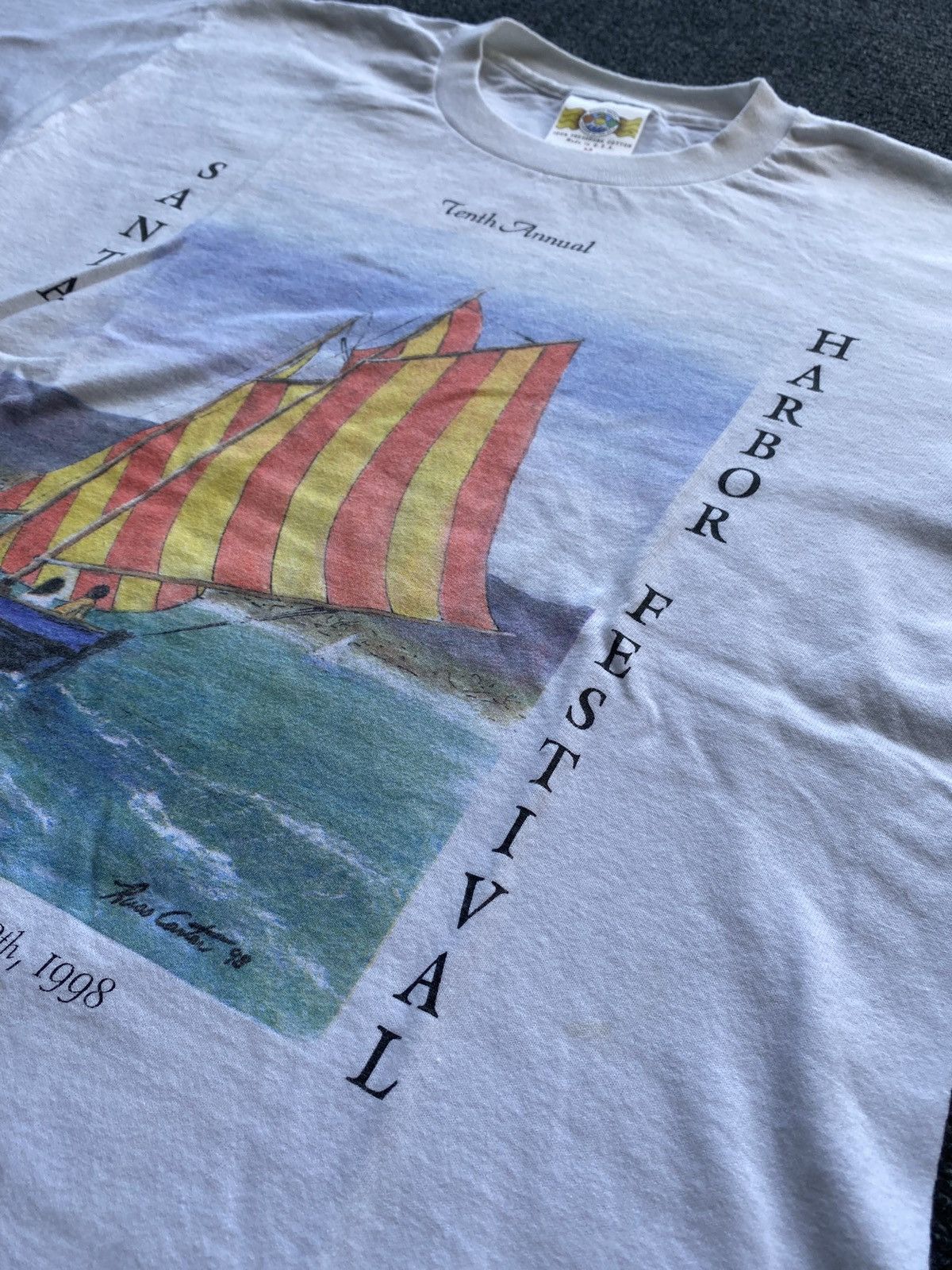 Vintage 🔥1998 Santa Barbara Russ Carter Harbor Festival tee white Size M / US 6-8 / IT 42-44 - 4 Thumbnail