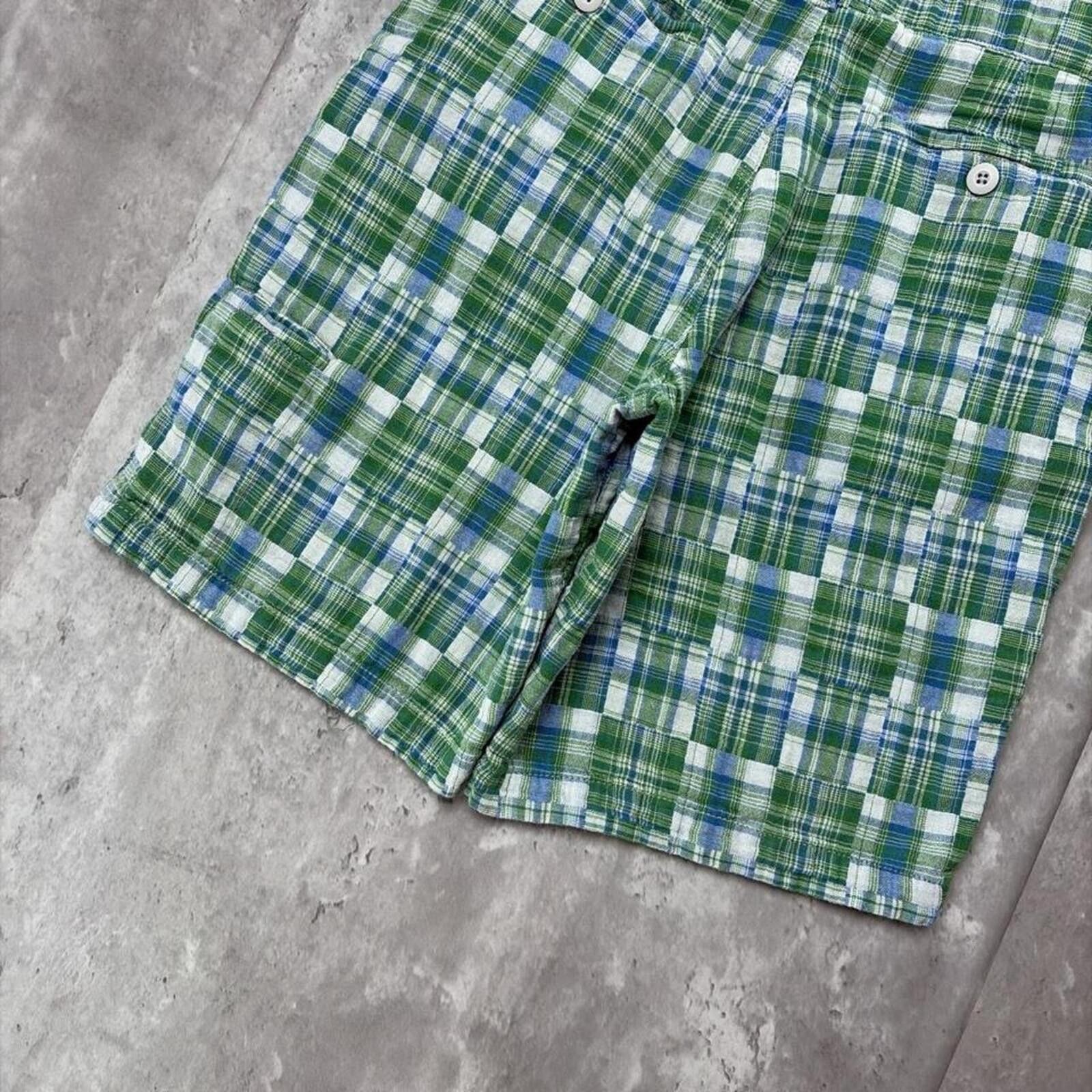 Other Y2K Green Plaid Alpine Design Grunge Baggy Skater Shorts Size US 34 / EU 50 - 3 Thumbnail