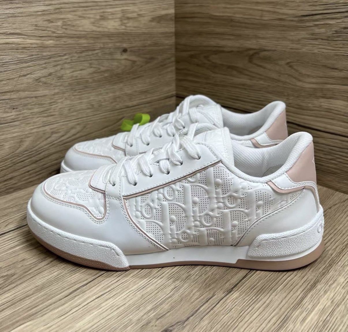 Dior Dior One White & Pink Embossed Logo Sneakers J41 Size US 5 / IT 35 - 1 Thumbnail