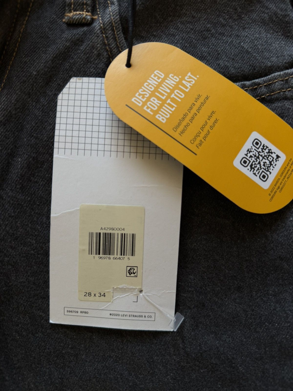 Levi's Levis Super Baggy Jeans 28x34 Grey Black Size US 28 / EU 44 - 2 Thumbnail