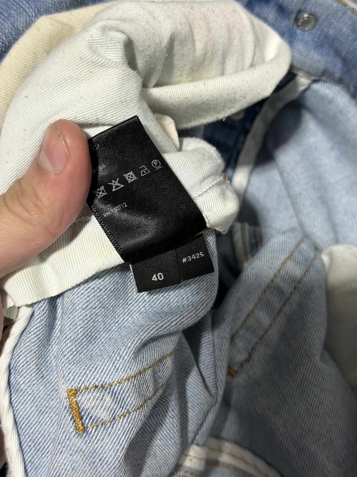 Amiri Amiri MX1 Green/Grey Camo Patch Indigo Denim - Sz40 Size US 40 / EU 56 - 6 Thumbnail