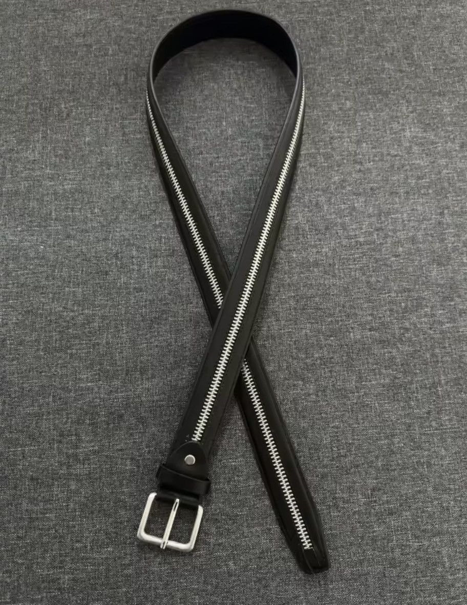 Other Gothic Punk Zipper PU Leather Belt Size ONE SIZE - 2 Thumbnail