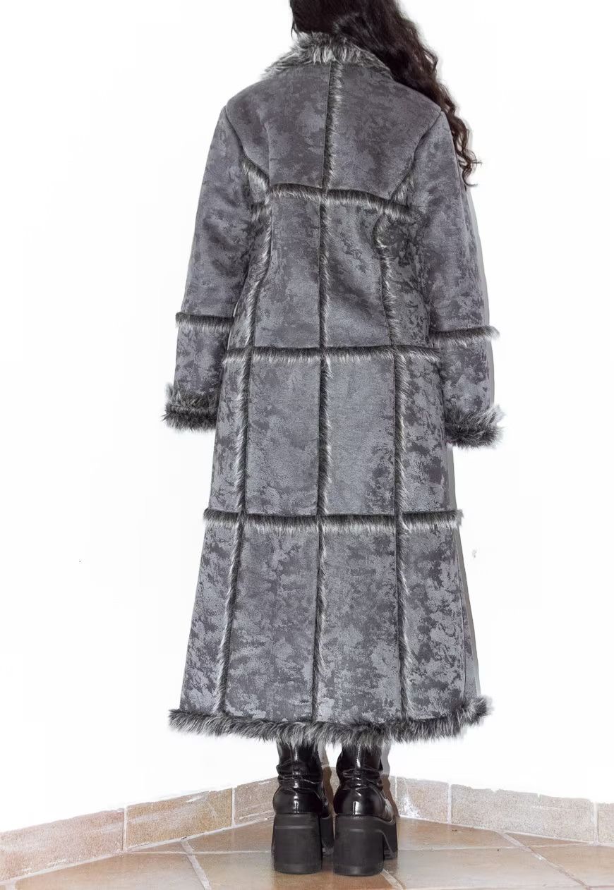 Designer × Japanese Brand × Vintage Vintage Faux Fur Patchwork Long Afghan Coat Size L / US 10 / IT 46 - 2 Thumbnail