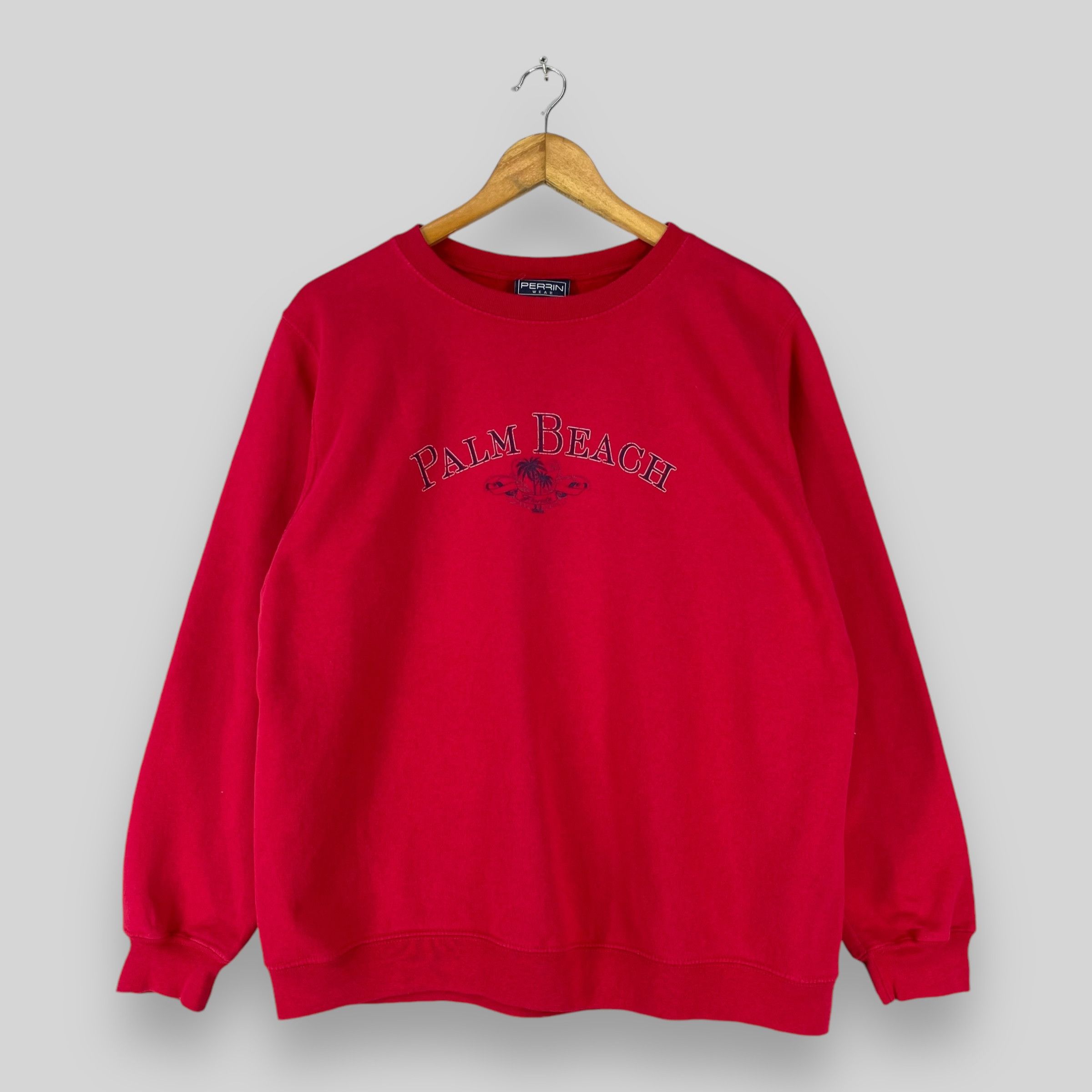 Vintage Vintage PALM BEACH Spellout Printed Sweatshirt Size US L / EU 52-54 / 3 - 1 Thumbnail