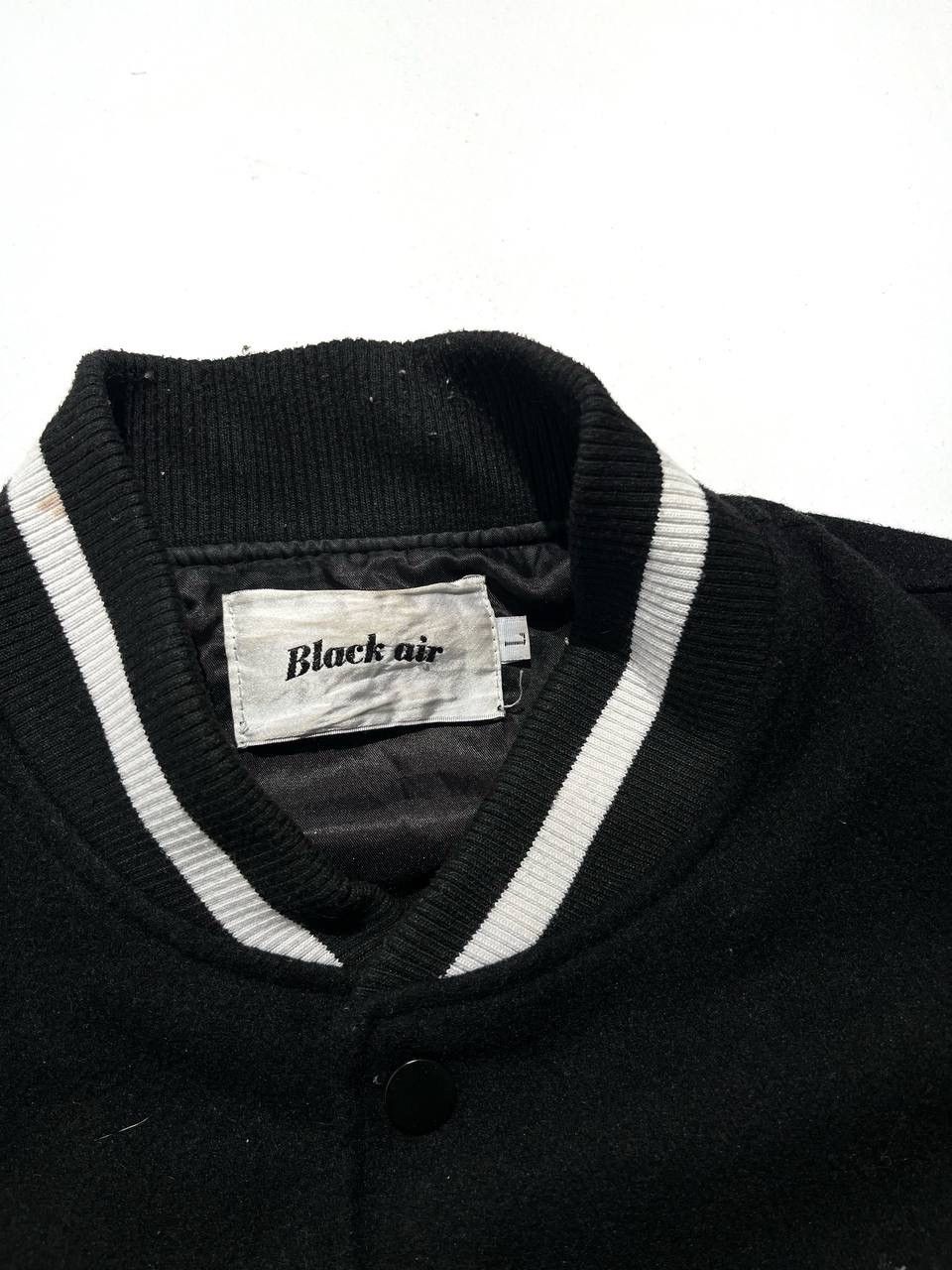 Vintage Black Air Skeleton Wool Baggy Varsity Jacket Size US L / EU 52-54 / 3 - 3 Thumbnail