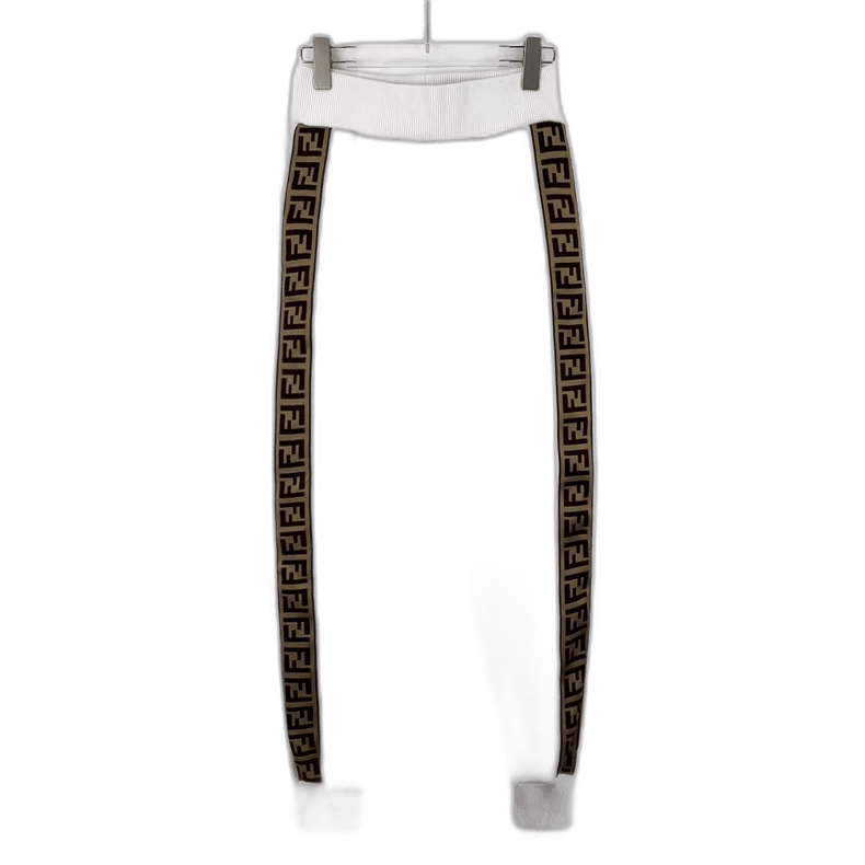 Fendi Logo Casual Jogger Pants in White