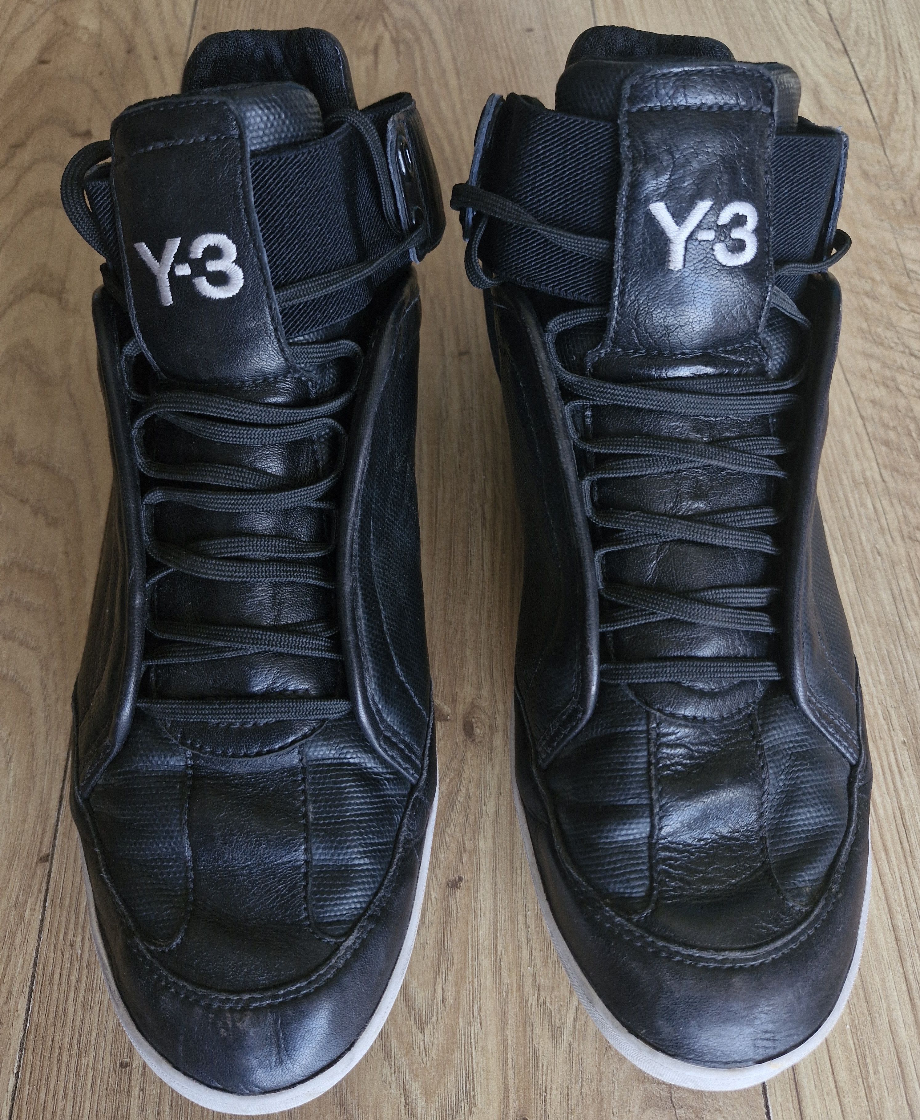 Ꮚ• ·̫ •̥Ꮚᰔ Yohji Yamamoto Y-3 Kazuhiri hi-top leather sneakers black