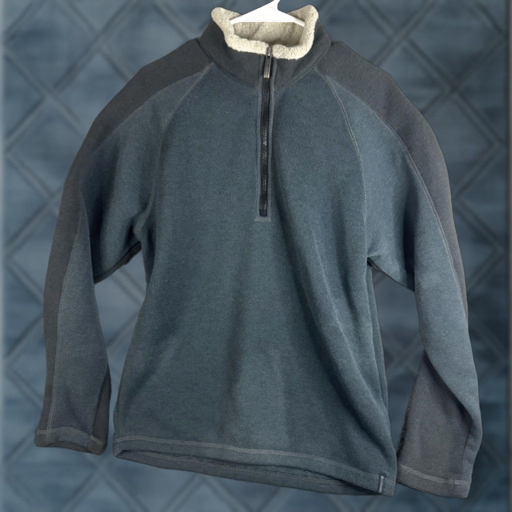 Vintage Columbia Pullover Mens M Gray 1/4 Zip Fleece Mock Neck Sherpa Lined Casual Winter Size US M / EU 48-50 / 2 - 1 Thumbnail