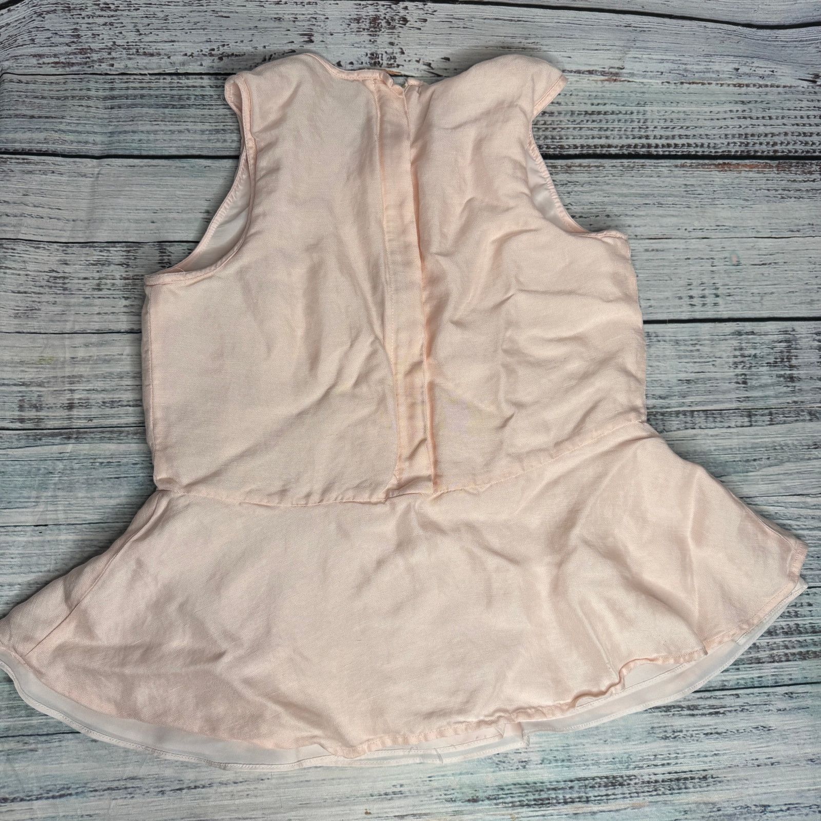 Club Monaco Club Monaco Pink Peplum Sleeveless Linen Blend Blouse XS Size XS / US 0-2 / IT 36-38 - 3 Thumbnail