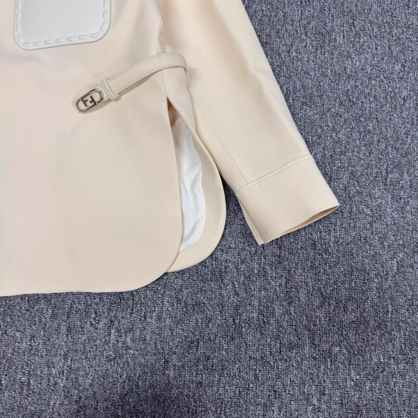 Fendi Fendi Beige Shirt Jacket w/ Leather Pocket FF Belt 40 NWT Size S / US 4 / IT 40 - 4 Thumbnail