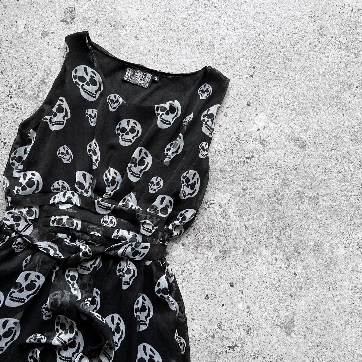 Vintage Poizen Industries Vintage Black/White Skull Gothic Dress Size S / US 4 / IT 40 - 6 Thumbnail