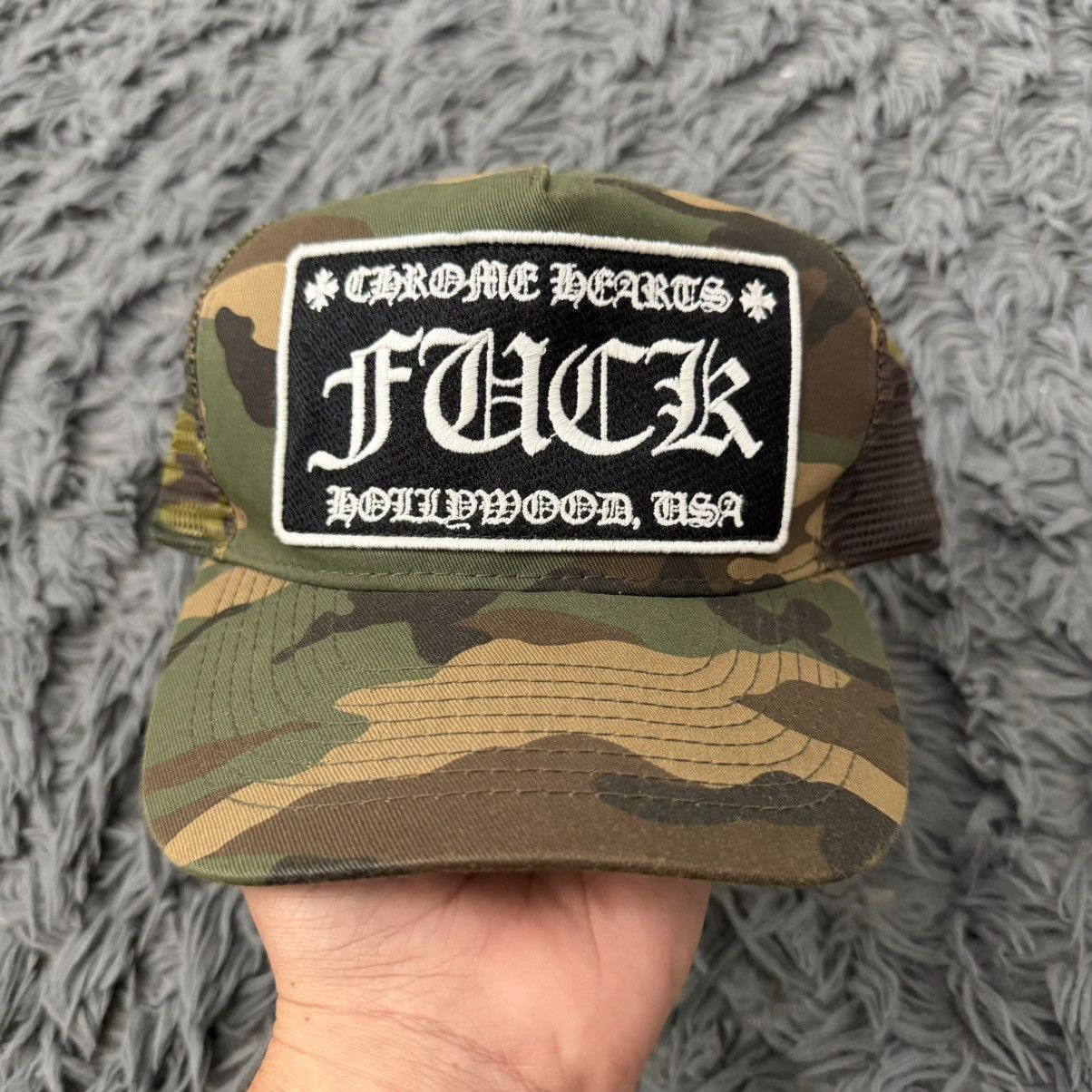 Chrome Hearts Chrome hearts fuck camo hat | Grailed