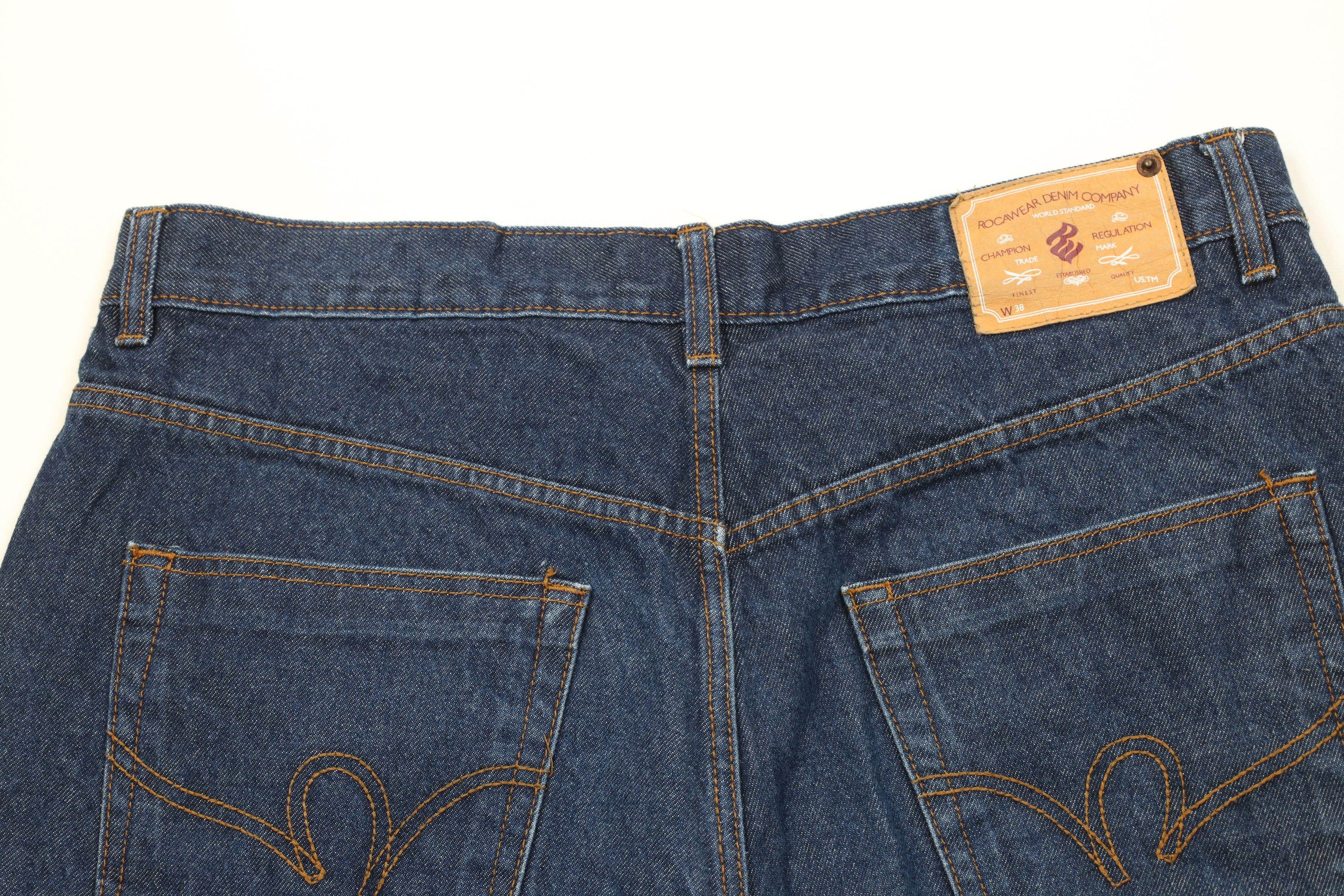 Rocawear Vintage 90s Y2K Rocawear Fit Denim Jean Shorts Blue Cotton Size US 38 / EU 54 - 11 Thumbnail