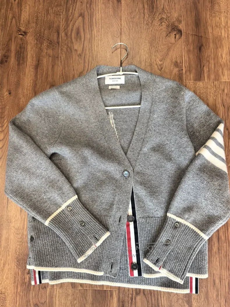 Thom Browne Thom Browne Gray wool cardigan Size US S / EU 44-46 / 1 - 1 Thumbnail