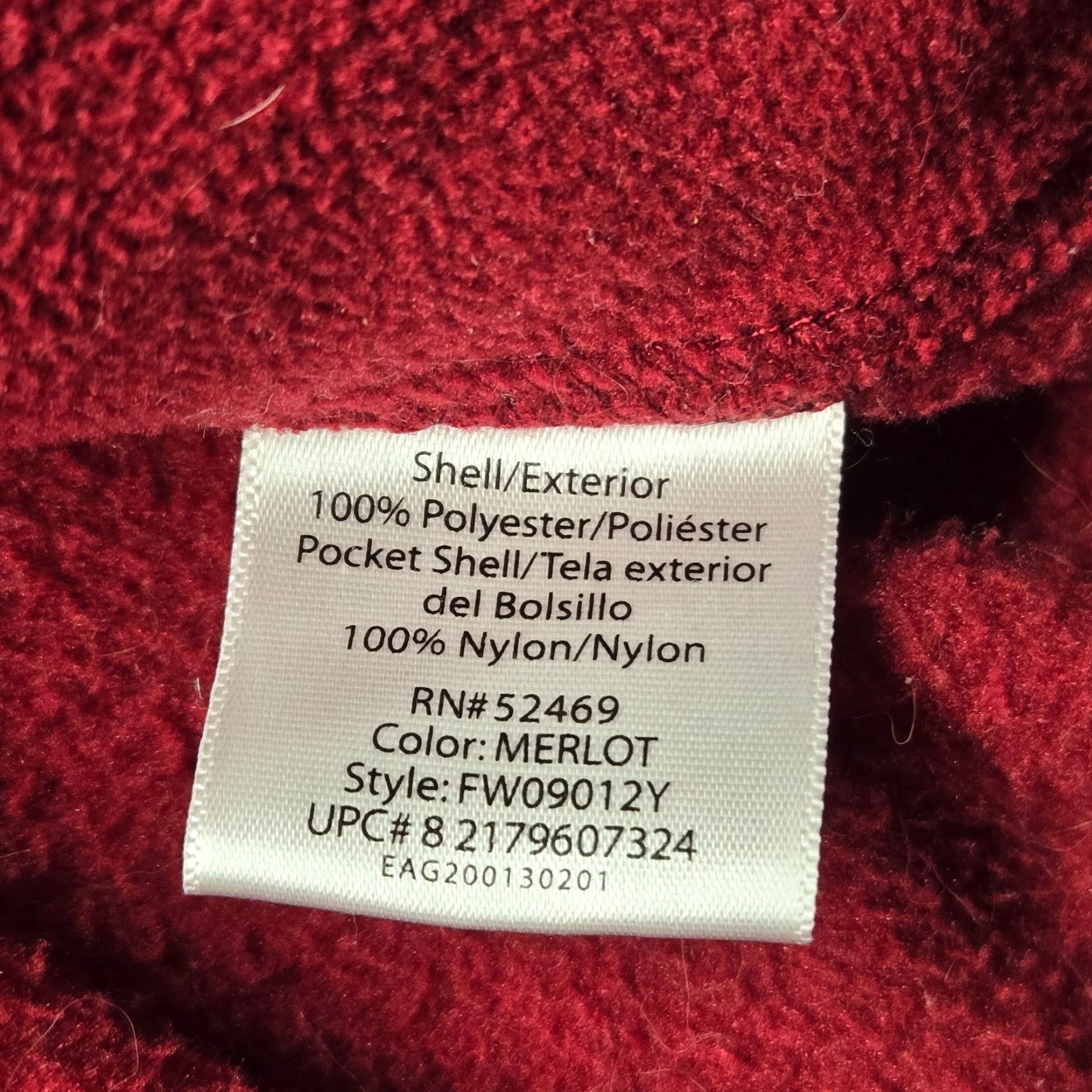 Faded Glory Faded Glory Jacket Full Zip Long Sleeve Adult Women's 1X Plus 16W Red Polyester Fleece Coat & Outer Shell Size XL / US 12-14 / IT 48-50 - 3 Thumbnail