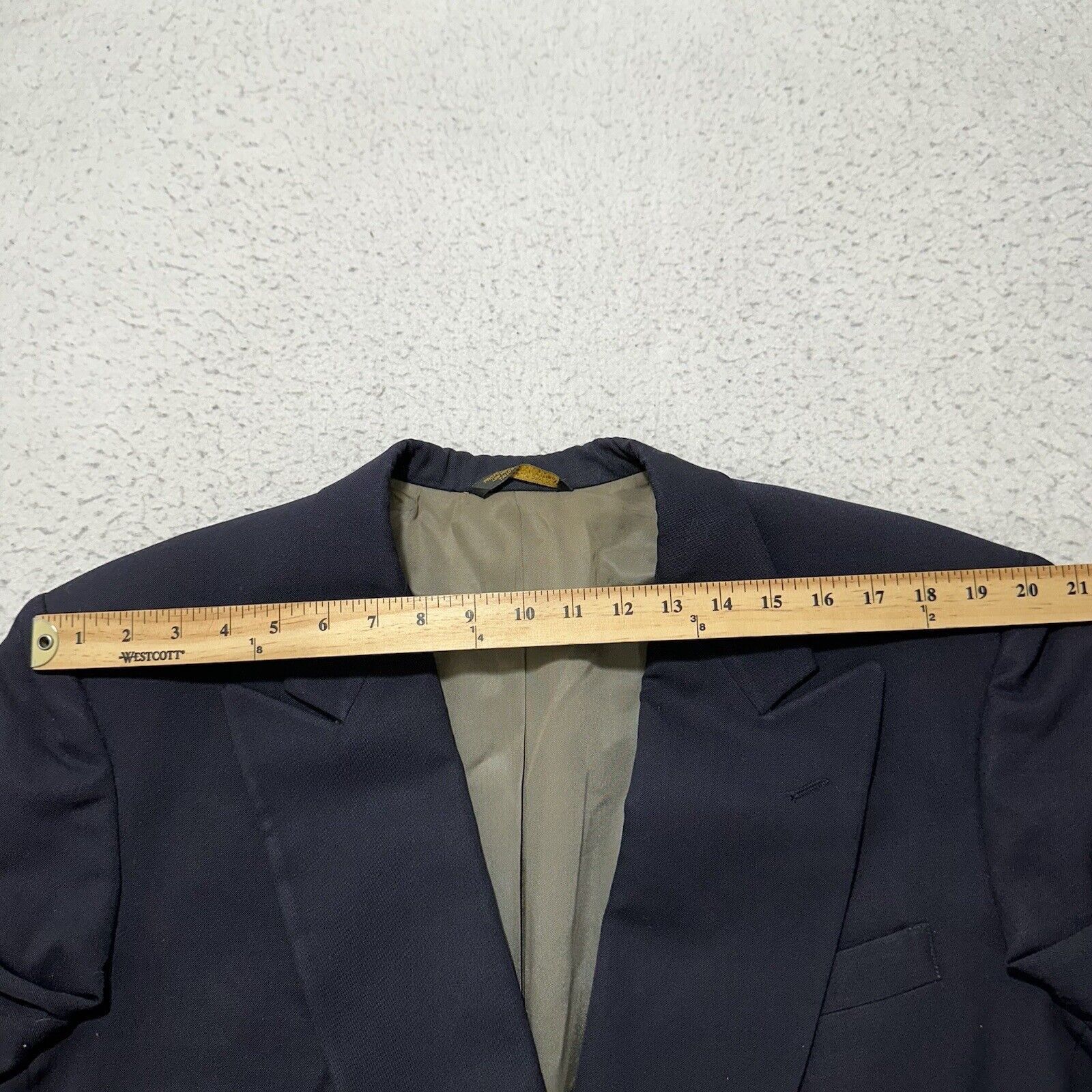 Lord & Taylor Lord & Taylor 46R Double Breasted Peak Lapel Suit Jacket USA Size 46R - 15 Thumbnail