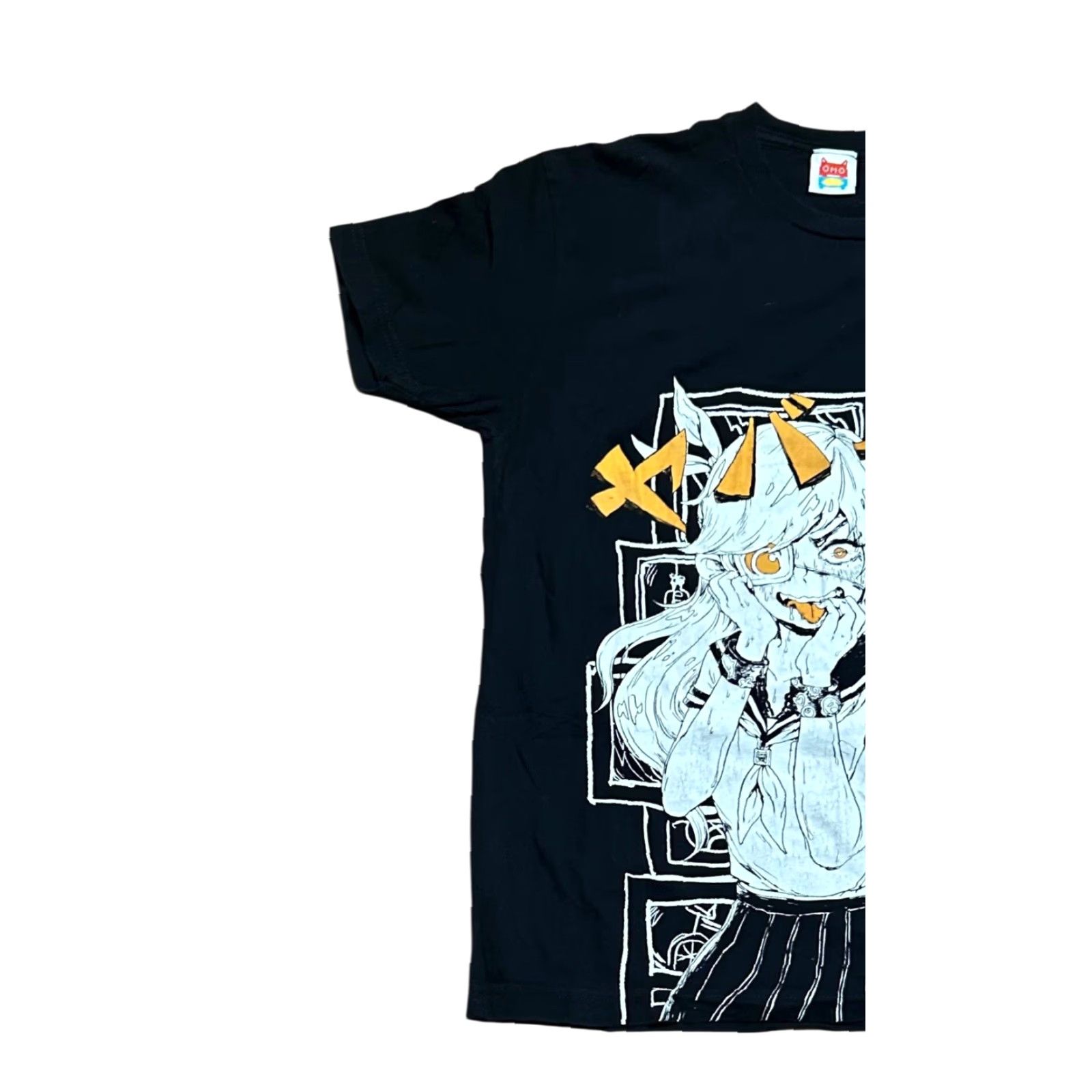 OMOCAT VINTAGE Crunchyroll OMOCAT Anime Girl Graphic T-Shirt Black Short Sleeve Mens Small Size US S / EU 44-46 / 1 - 2 Thumbnail