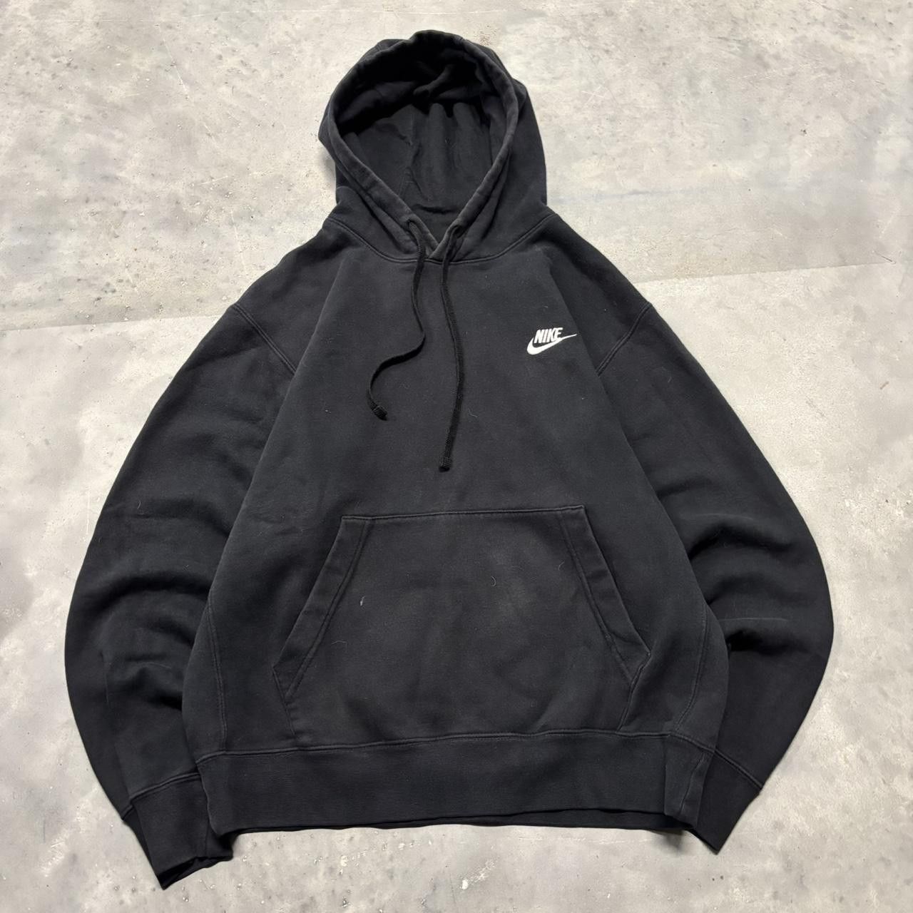 Nike × Vintage Crazy Vintage Y2K/2000s Black Nike Streetwear Essential Hoodie! Size US S / EU 44-46 / 1 - 1 Thumbnail