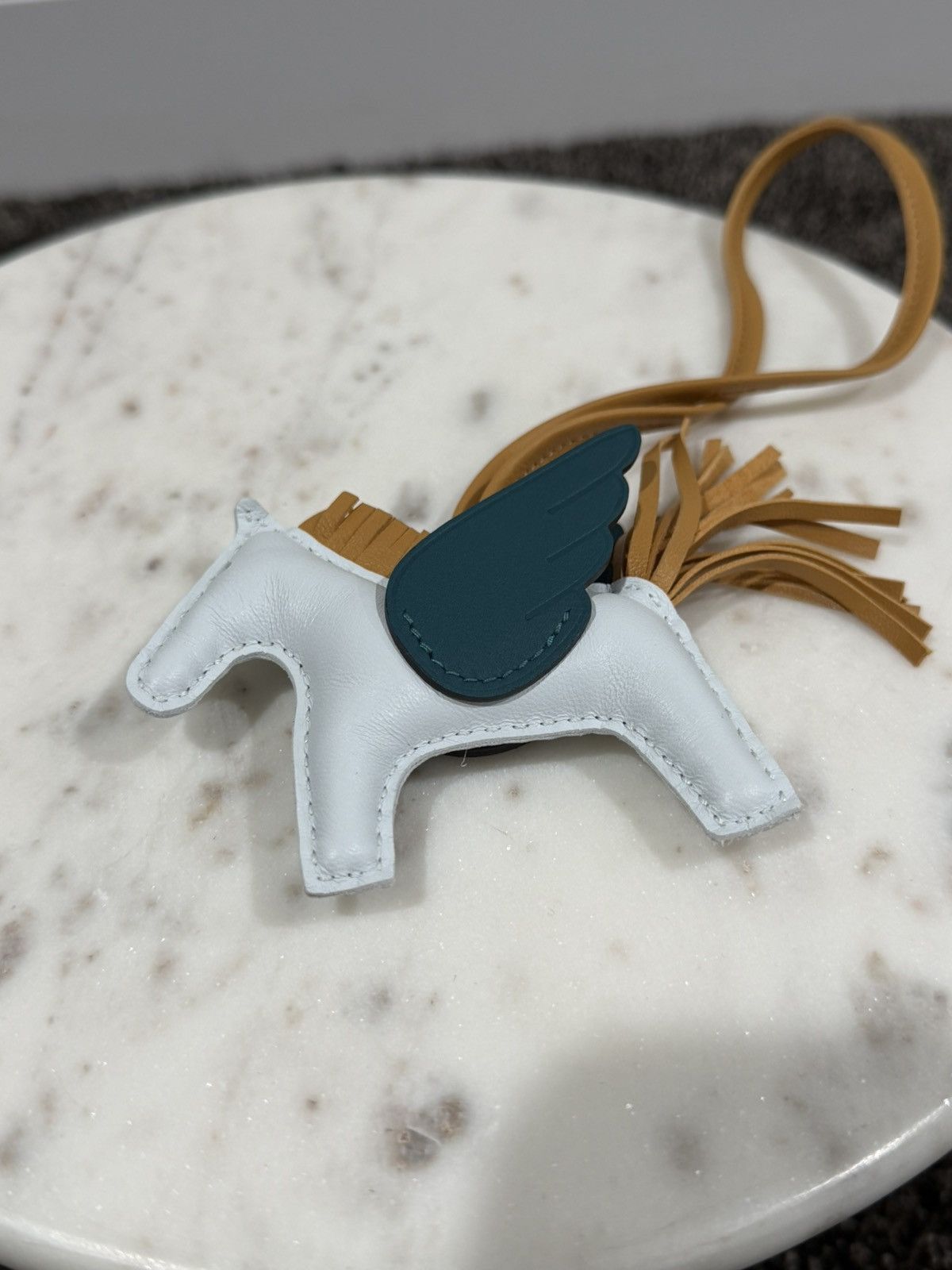 Hermes Hermes Blue/Brown Leather MM Rodeo Pegasus Horse Bag Charm Size ONE SIZE - 3 Thumbnail