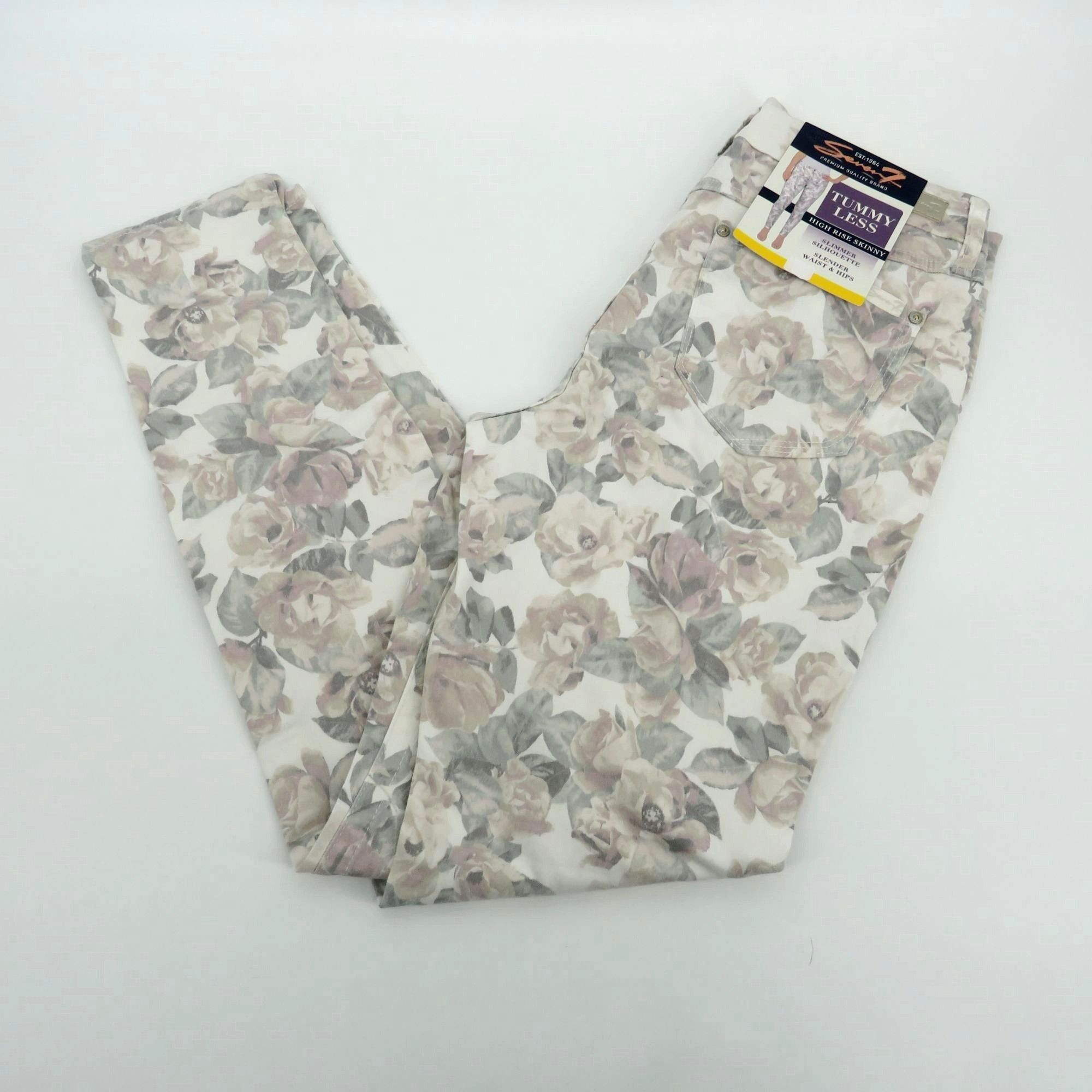 Other Seven7 Tummy Less High Rise Skinny Floral Jeans Women's Size Size 30" / US 8 / IT 44 - 1 Thumbnail
