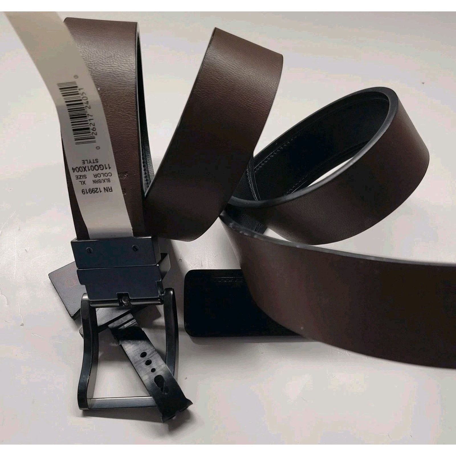 Guess Guess Men's Leather Reversible Belt Black Tan XL 42-44" Size 42 - 8 Thumbnail