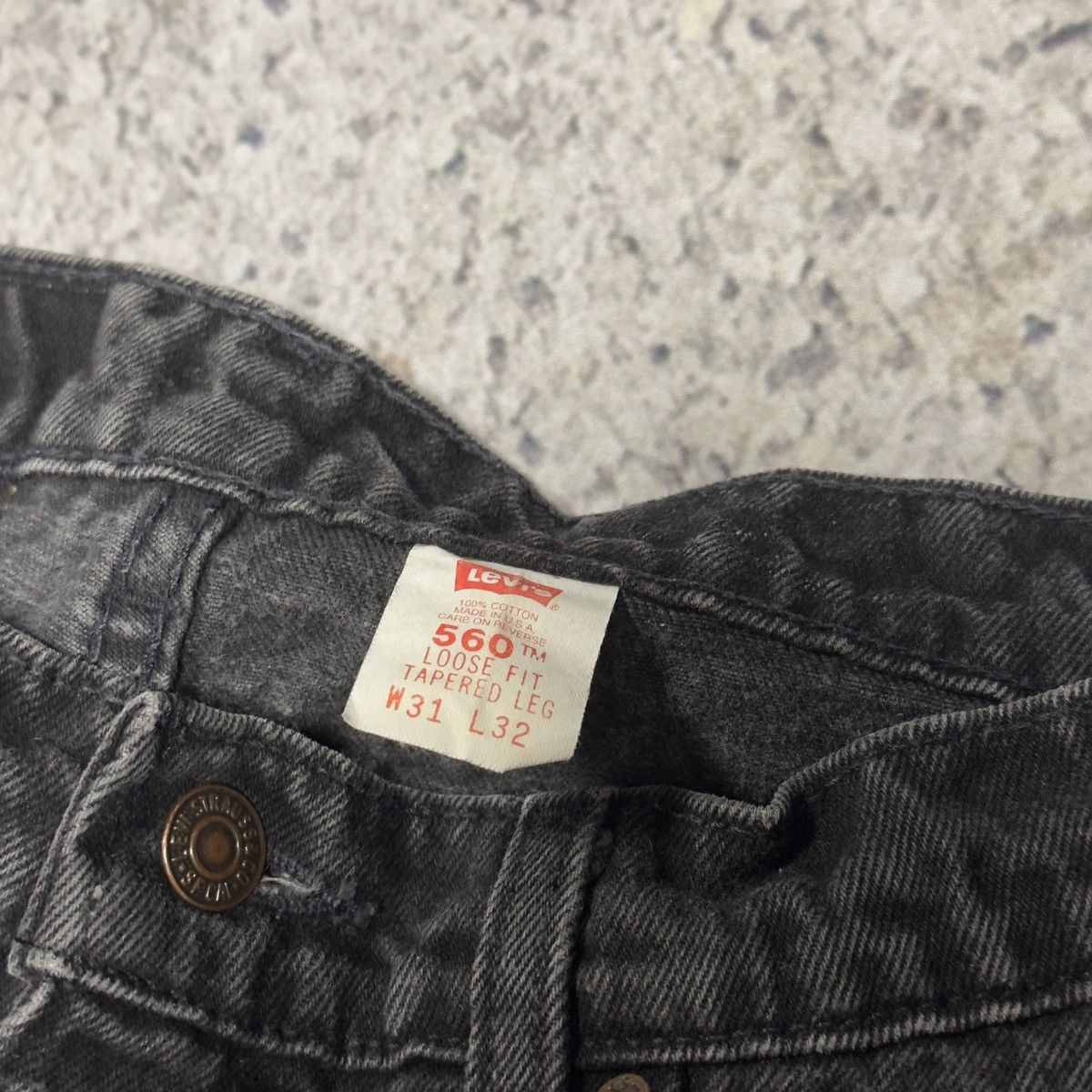 Levi's 90s Levi’s 560 Faded Black Loose Tapered Jeans ERD Grunge Size US 31 - 3 Thumbnail