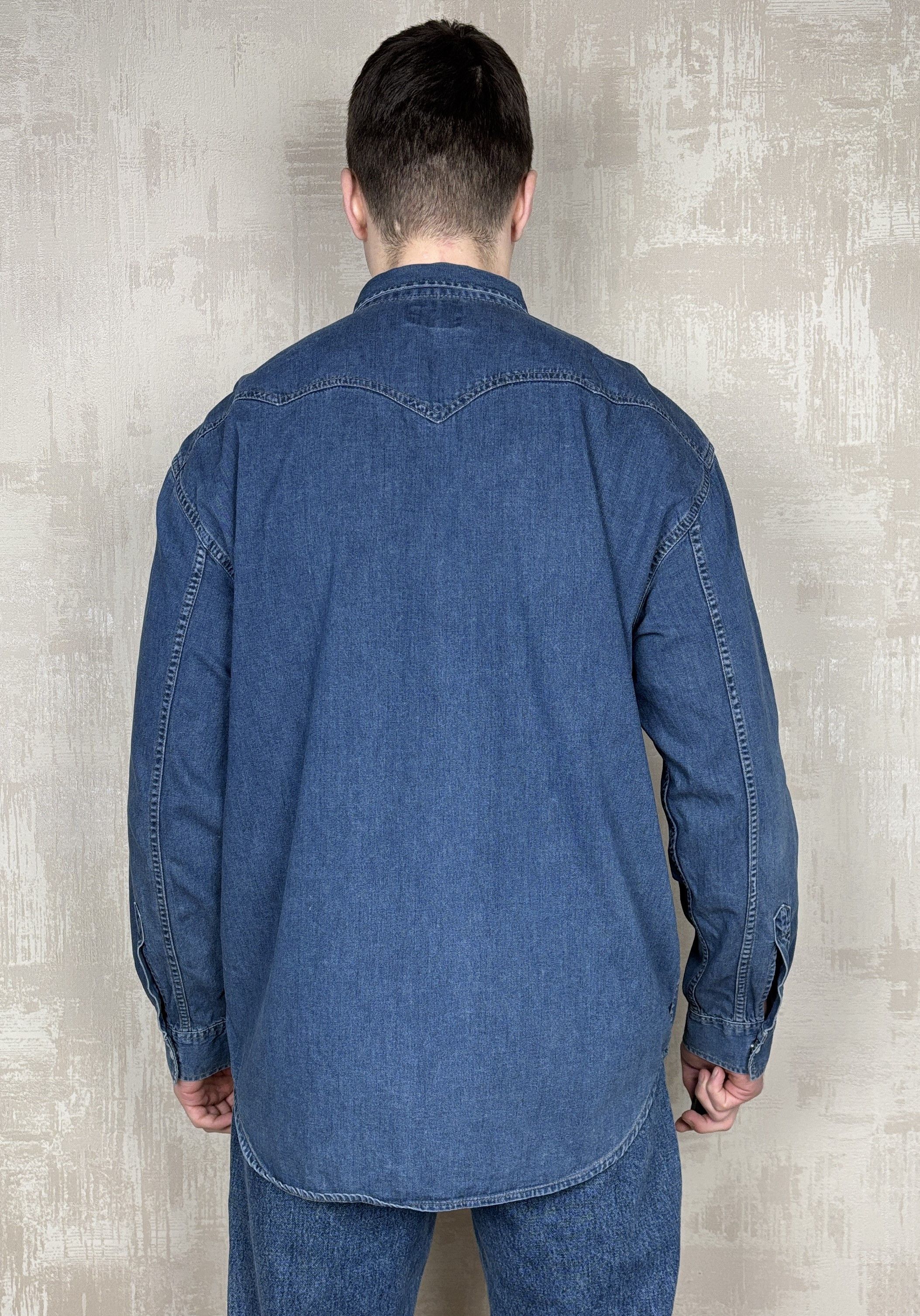 Levi's 90's Levi's Vintage Western Denim Jeans Pearl Snap Shirt Size US XL / EU 56 / 4 - 15 Thumbnail