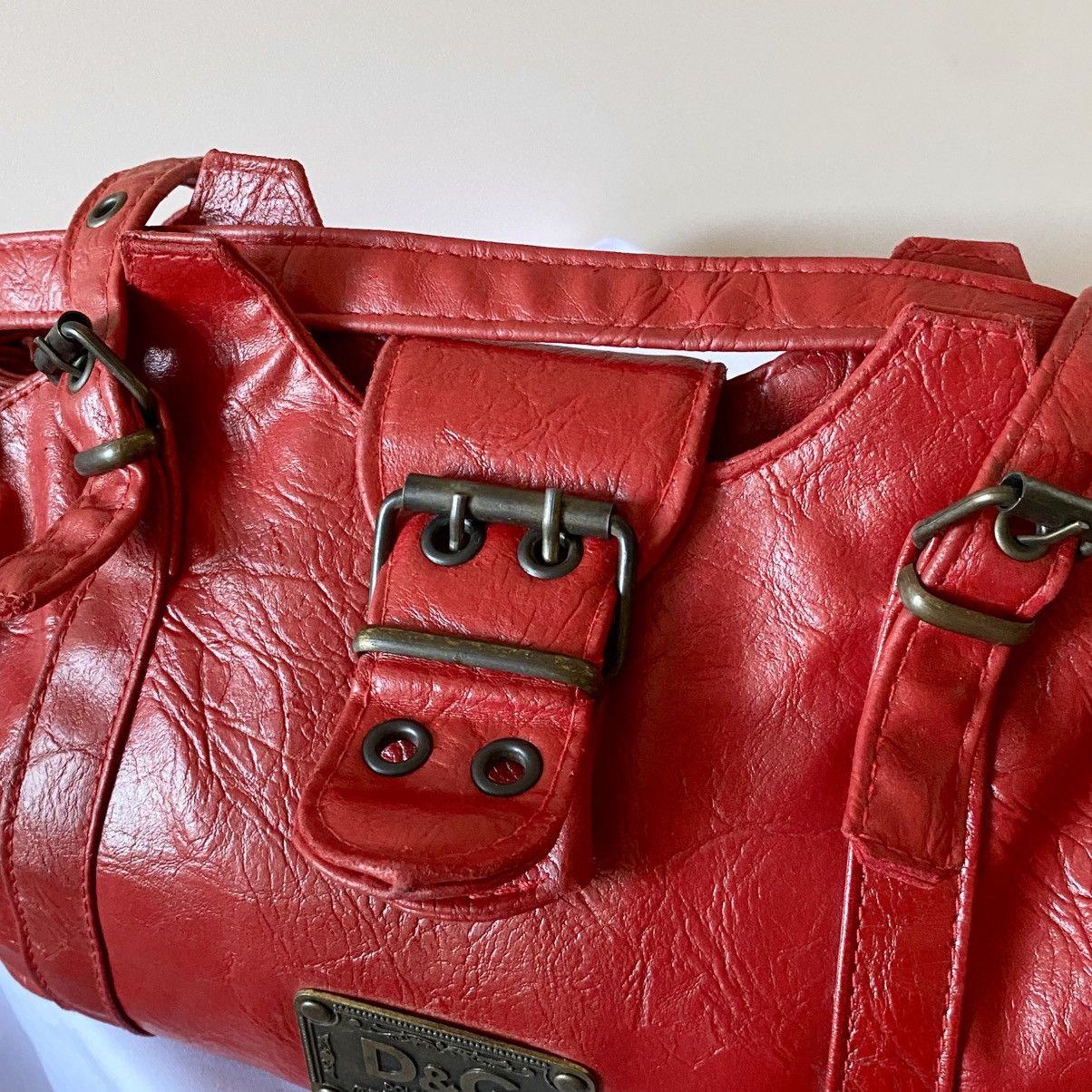 バッグ Archive Y2k Diesel l Logo Bag Red 90s Dolce & Gabbana Logo Bag Red Cute ❤️ GGL Diesel Style Y2K