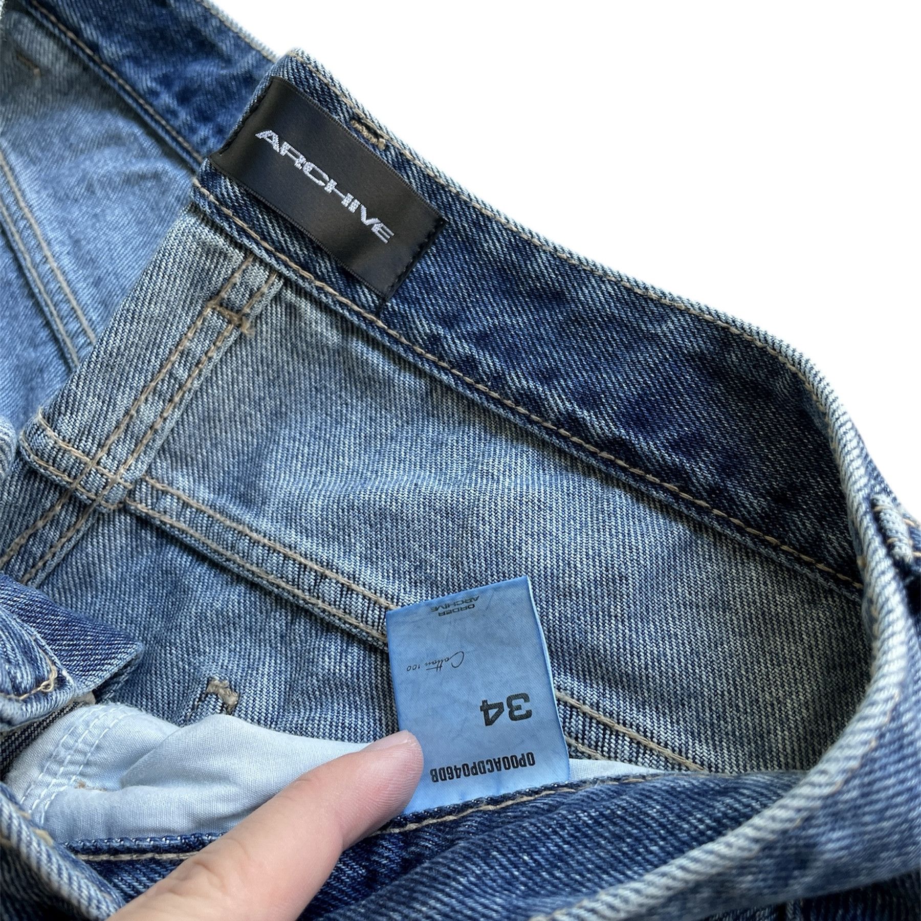 Japanese Brand Baggy skater hiphop denim faded stone wash jeans Size US 34 / EU 50 - 2 Thumbnail