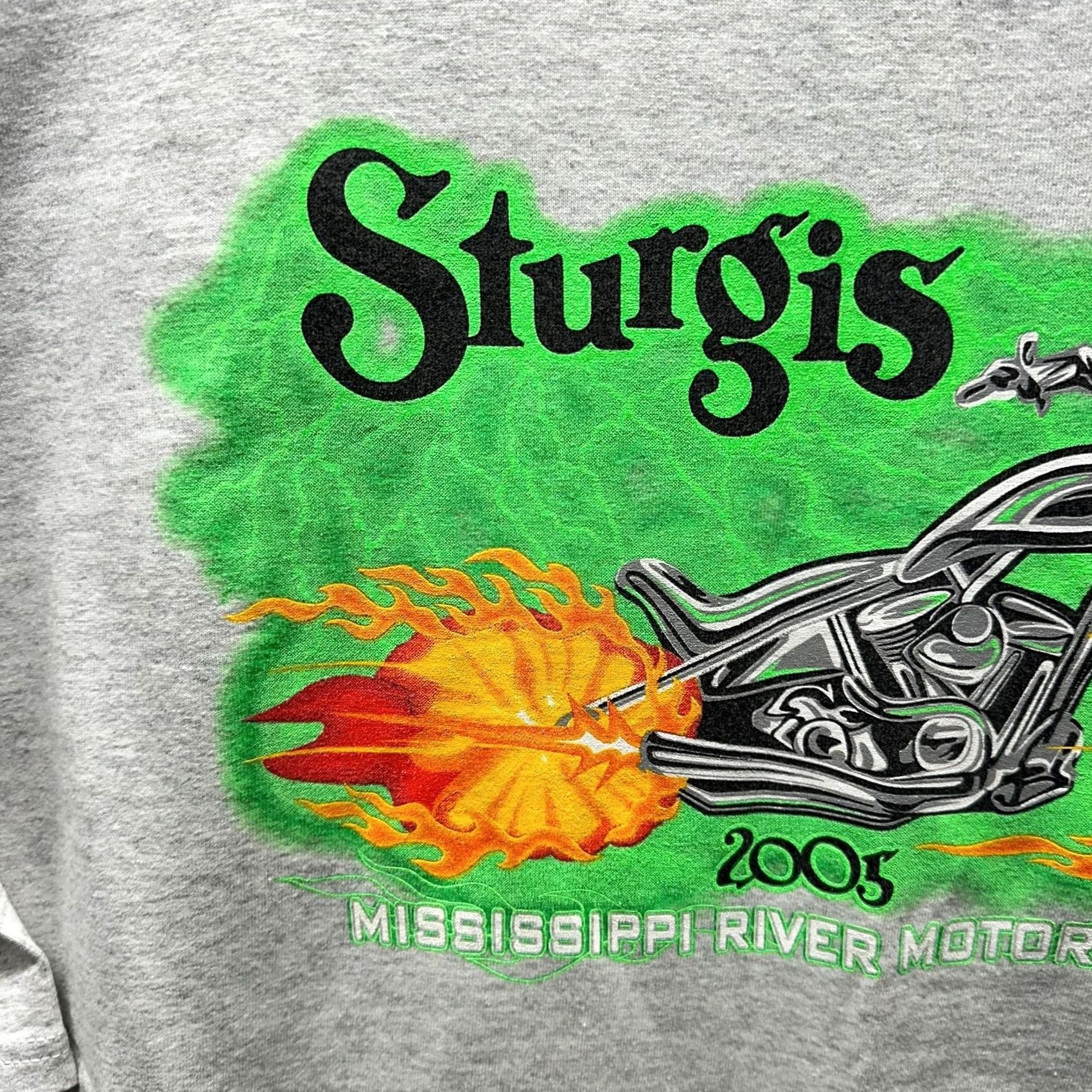 Vintage VINTAGE Sturgis Shirt Mens XL White 3D Biker Motorcycle Thunder Flames Logo T-Shirt Short Sleeve Crew Neck Cotton Size US XL / EU 56 / 4 - 3 Thumbnail