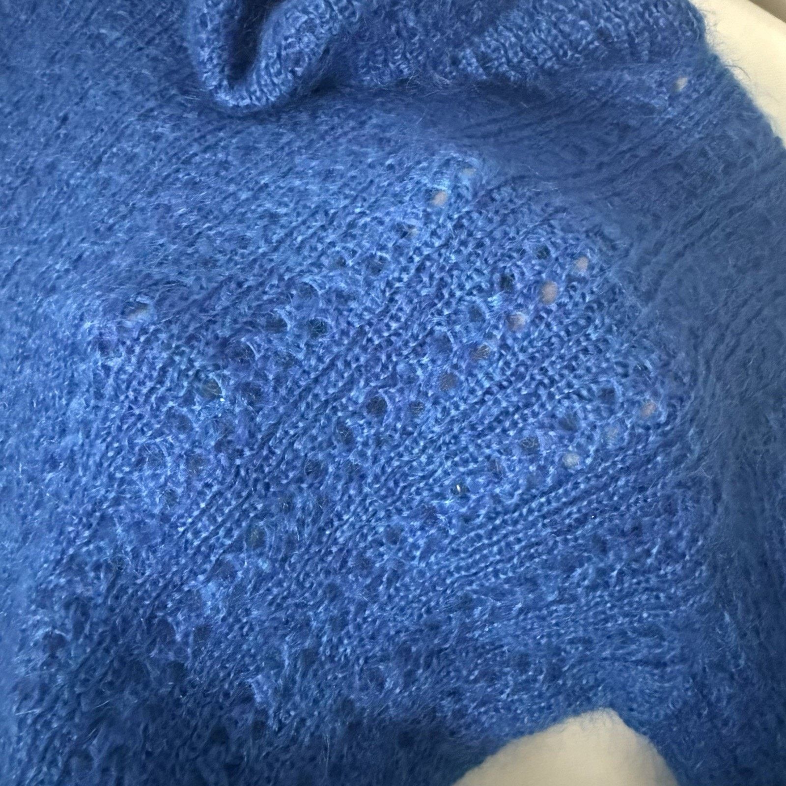 Laura Ashley Vtg Laura Ashley Mohair Sweater Turtleneck Knit Crop Preppy Size L / US 10 / IT 46 - 6 Thumbnail