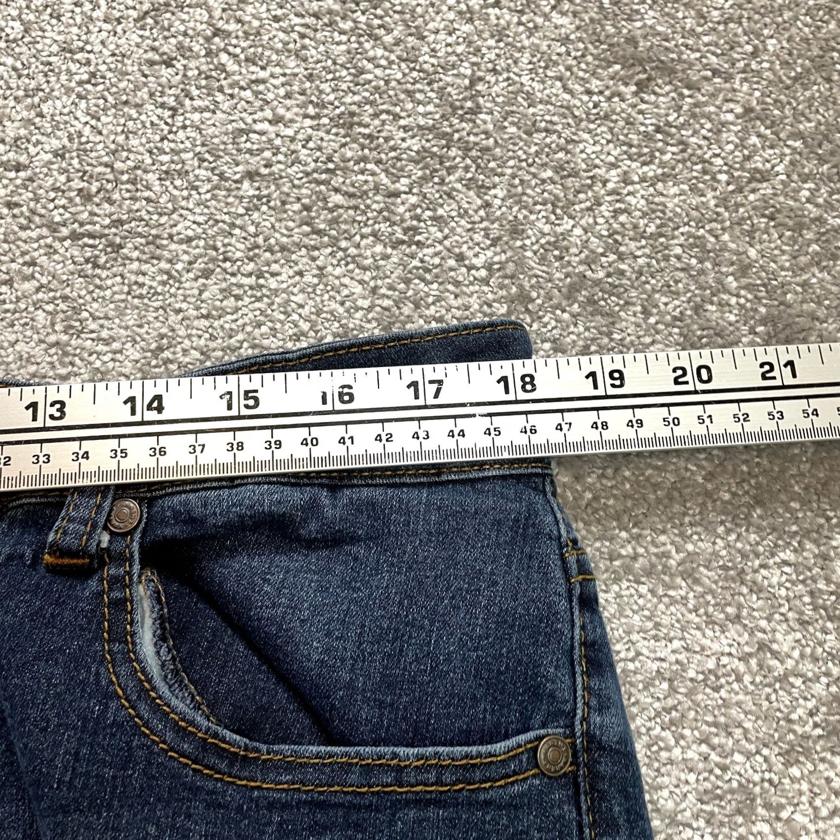 Denime Karen T Jean Shorts Womens 18 Blue Denim Stretch Casual Dark Wash 13" Size 25" / US 0 / IT 36 - 6 Thumbnail