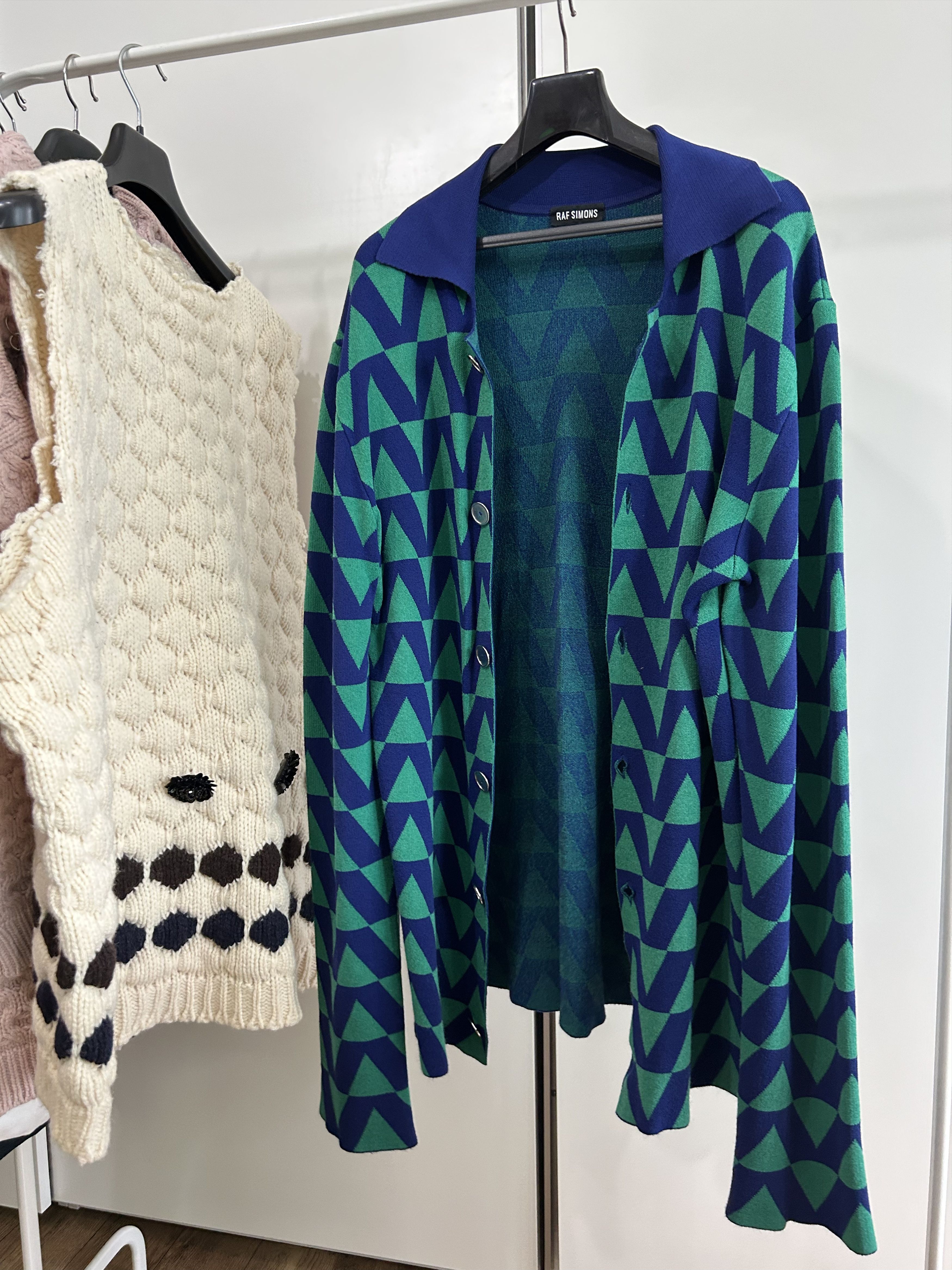 Raf Simons RAF SIMONS S/S 13 Geometric Knit Jacket Size US L / EU 52-54 / 3 - 4 Thumbnail