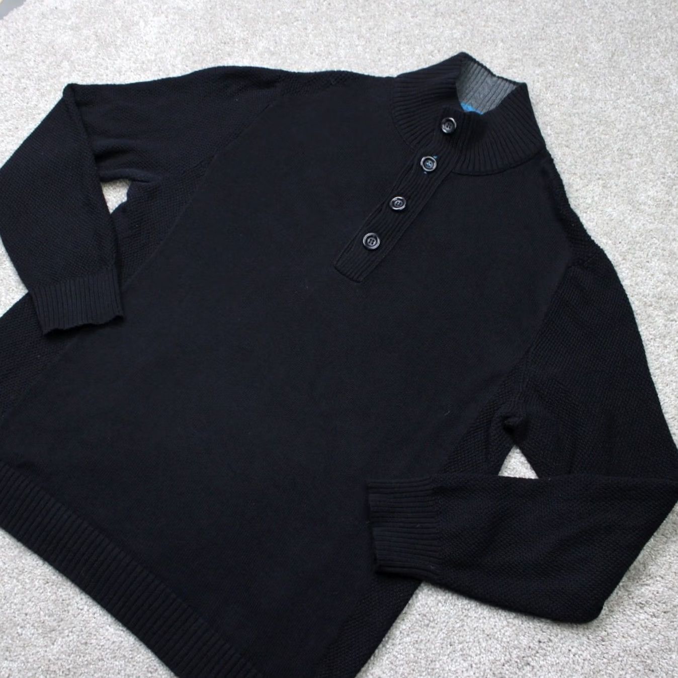 Carbon2Cobalt Carbon 2 Cobalt Sweater Mens XL Black Knit 100% Cotton Pullover Sweatshirt Size US XL / EU 56 / 4 - 2 Thumbnail
