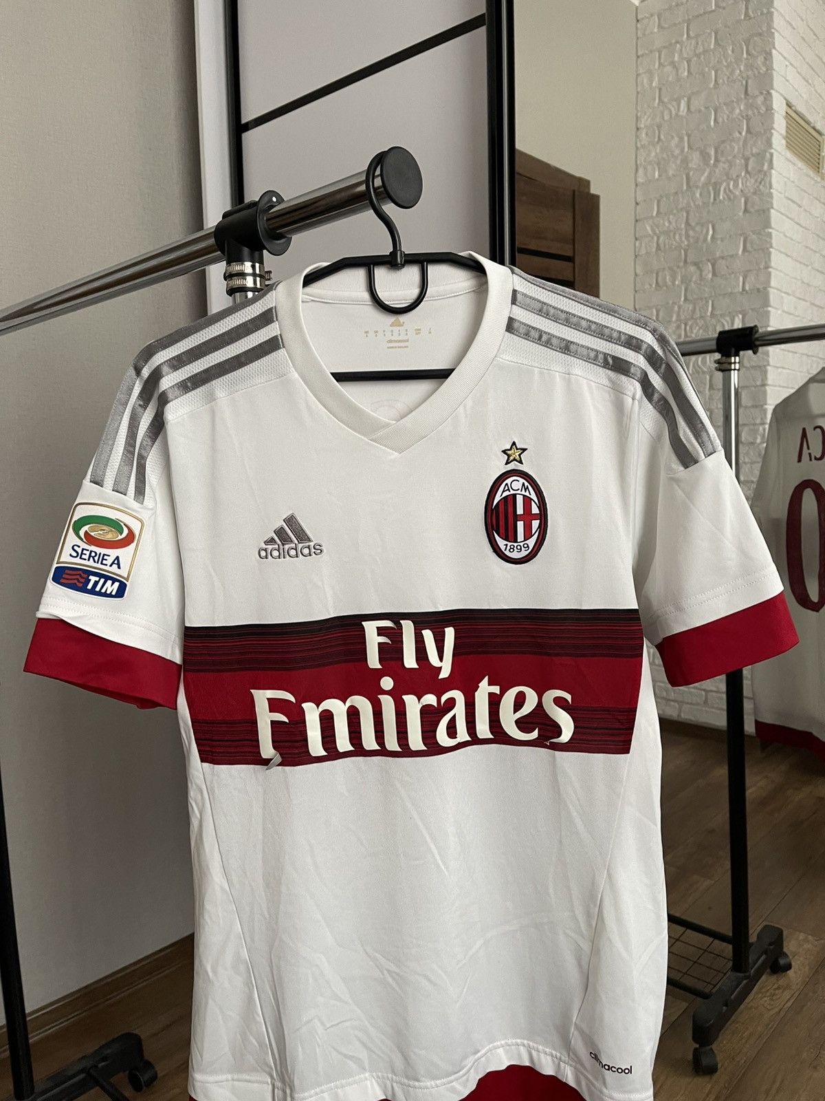 Adidas 2015/2016 AC Milan Bacca Adidas Soccer Jersey T-Shirt Size US S / EU 44-46 / 1 - 9 Thumbnail
