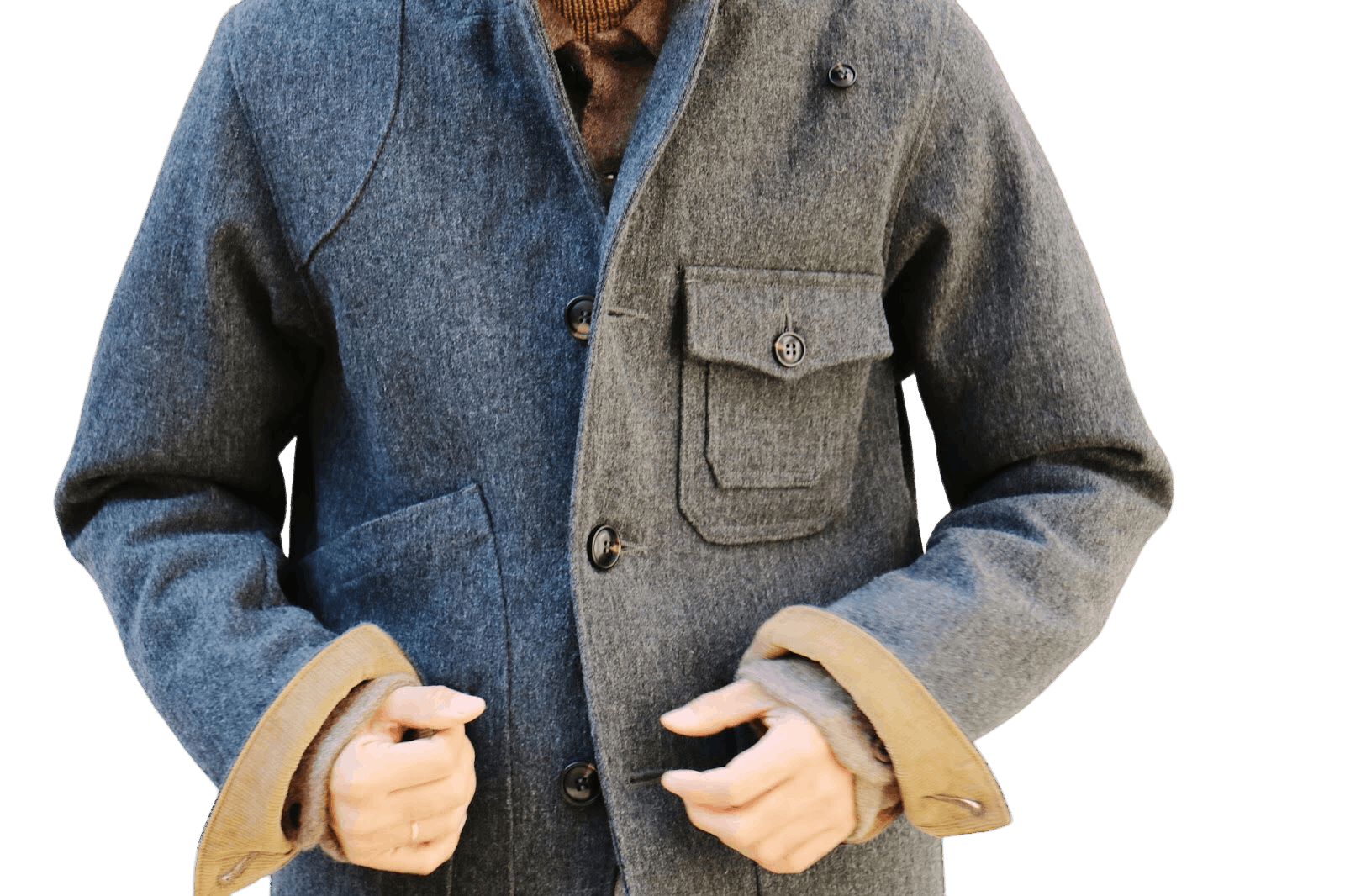 Harris Tweed H.UNIT Store Label Natural Broken Twill Wool Hunting Jacket Size US L / EU 52-54 / 3 - 4 Thumbnail