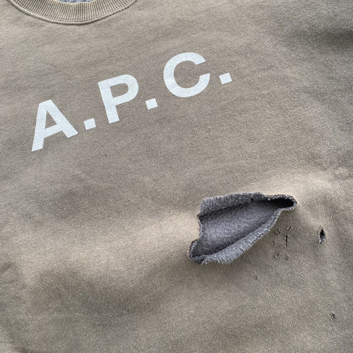 A.P.C. A.P.C Faded Distressed big Logo sweatshirt Size US L / EU 52-54 / 3 - 2 Thumbnail