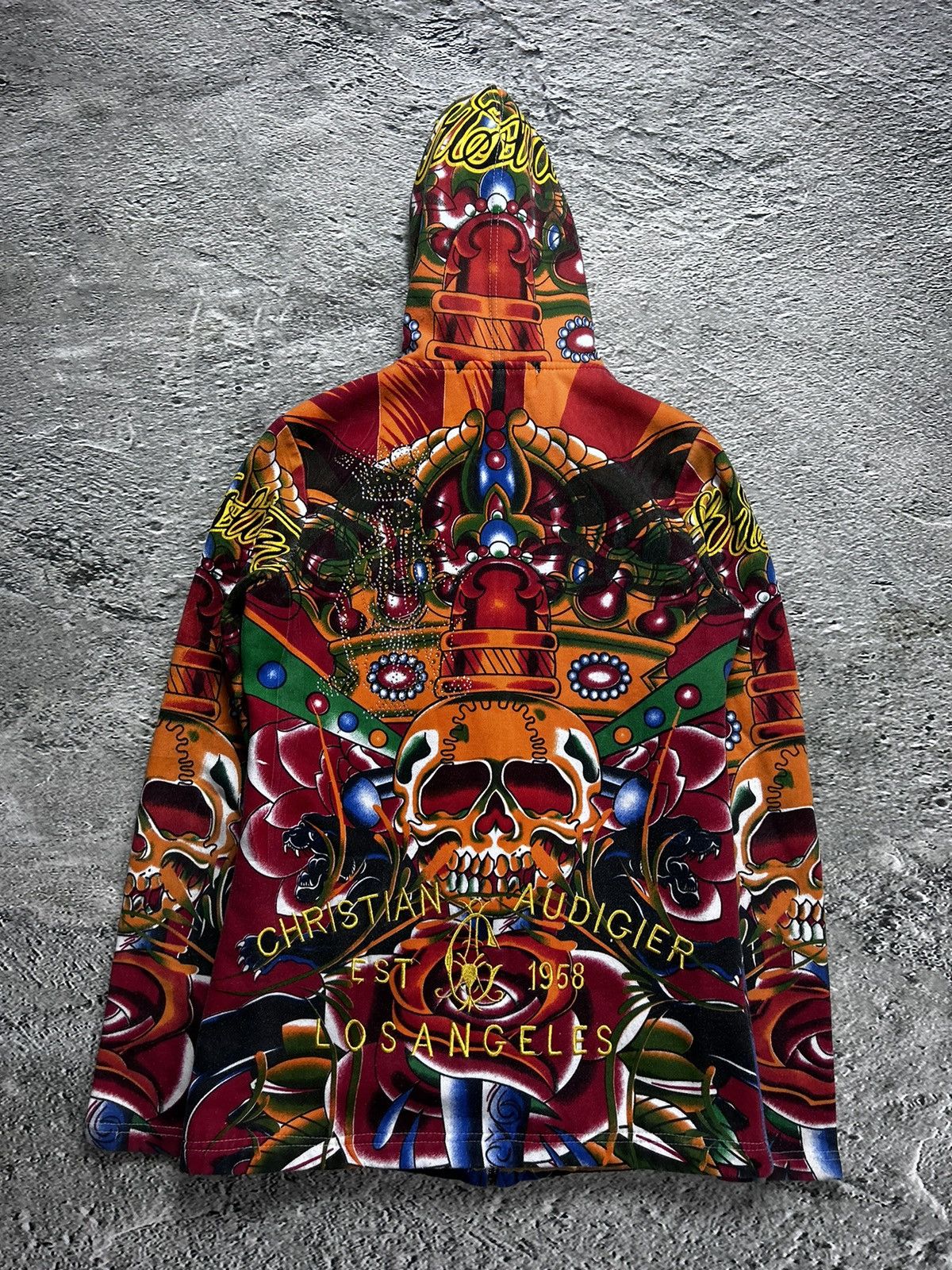 Christian Audigier × Ed Hardy × Vintage Ed Hardy Christian Audigier vintage zip hoodie gold Size M / US 6-8 / IT 42-44 - 3 Thumbnail