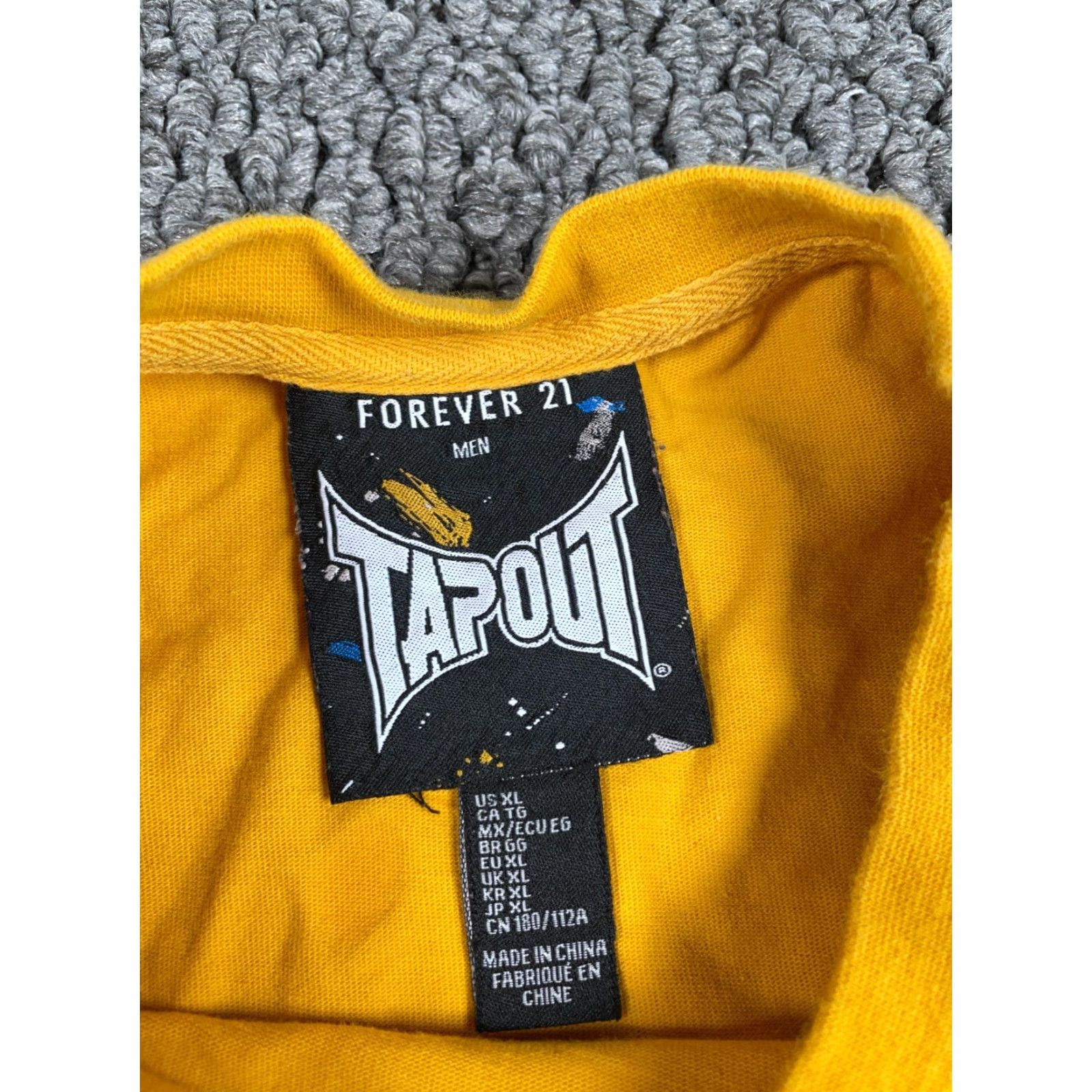 Tapout Tapout x Forever 21 Logo T-Shirt Adult XL Yellow Graphic Print Retro Bleach Pattern Mens Size US XL / EU 56 / 4 - 3 Thumbnail