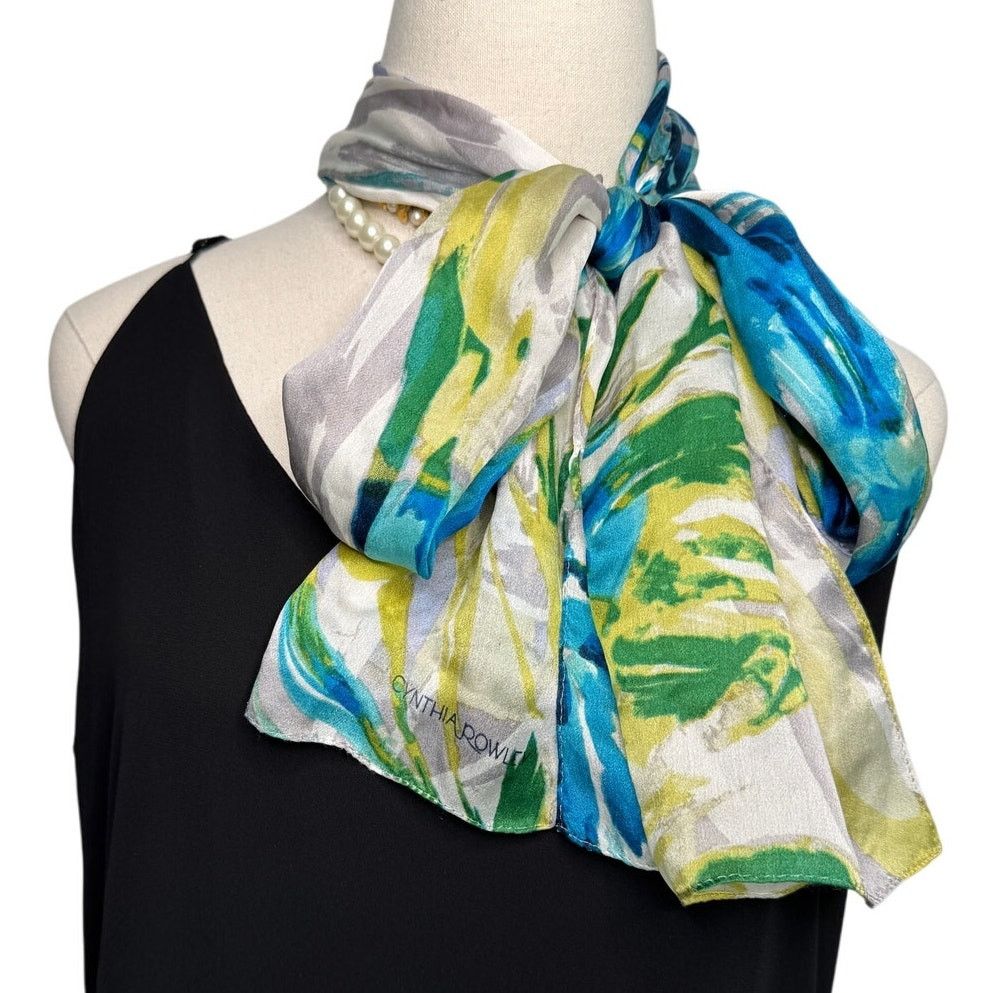 Cynthia Rowley Cynthia Rowley silk watercolor floral long scarf 12.5 x 64" Size ONE SIZE - 5 Thumbnail