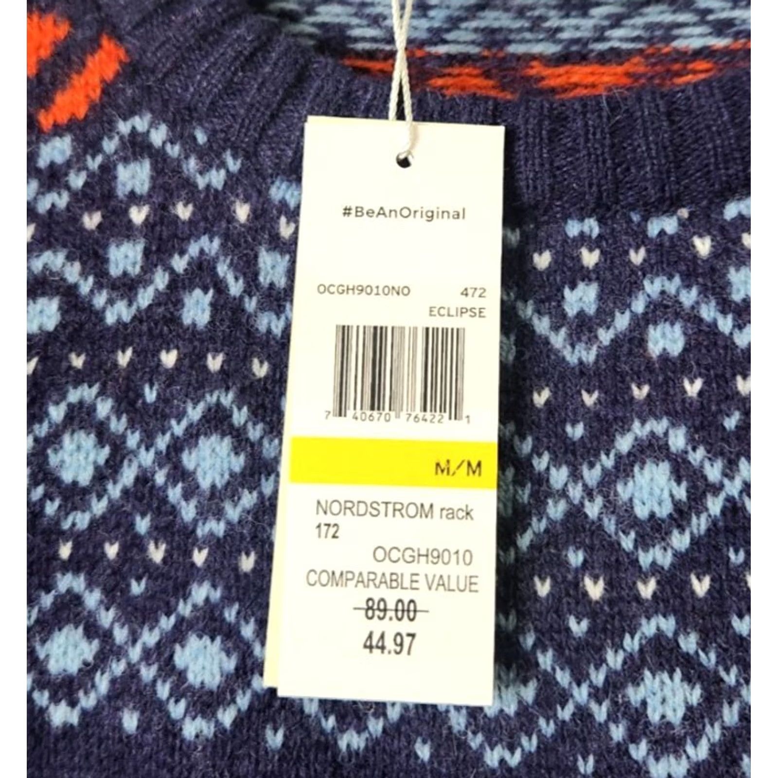 Vintage Penguin Mens M Wool Blend Knit Sweater Fair Isle Nordic Crewneck Size US M / EU 48-50 / 2 - 5 Thumbnail