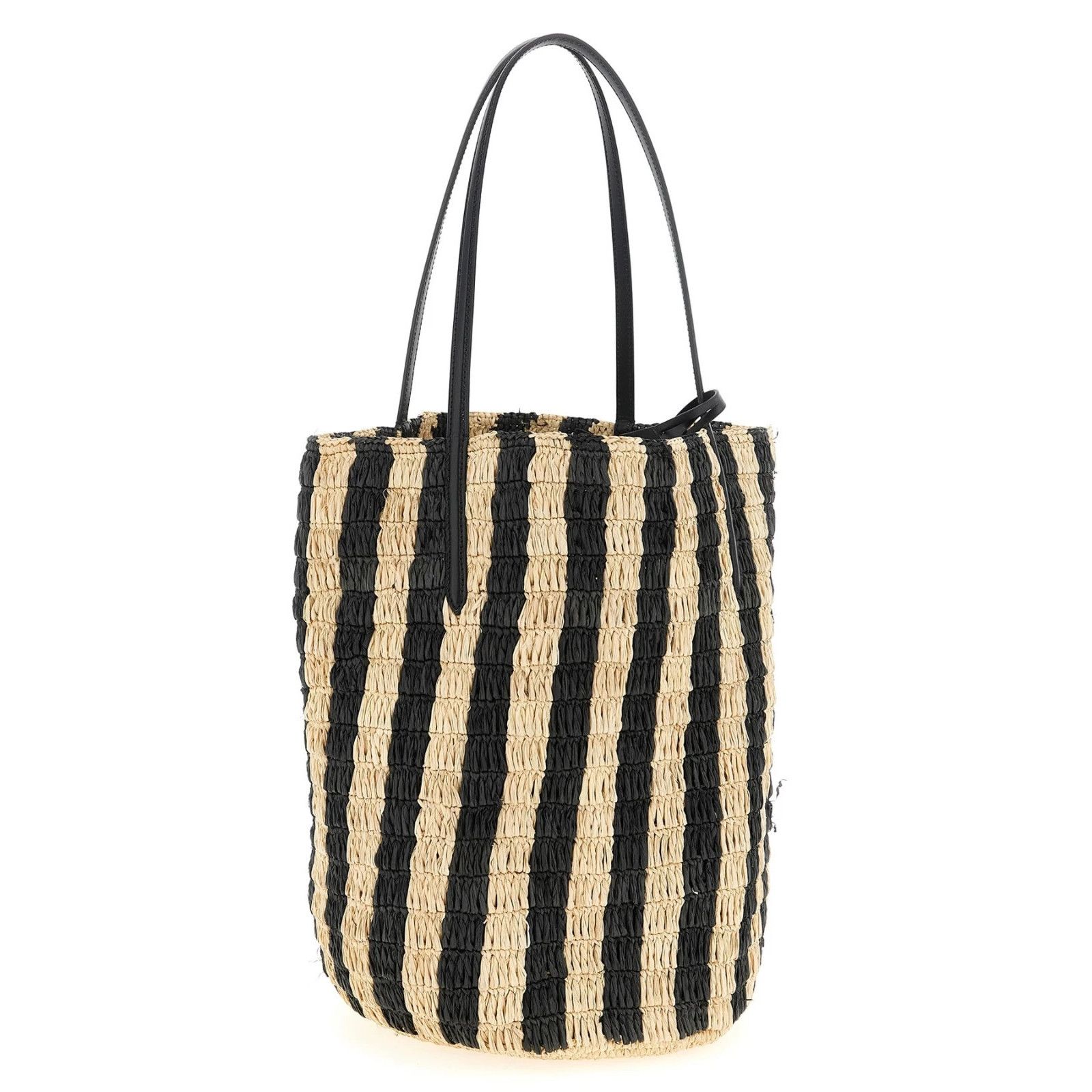 Valentino VALENTINO GARAVANI Striped Black White Straw Raffia Shopper Size ONE SIZE - 2 Thumbnail