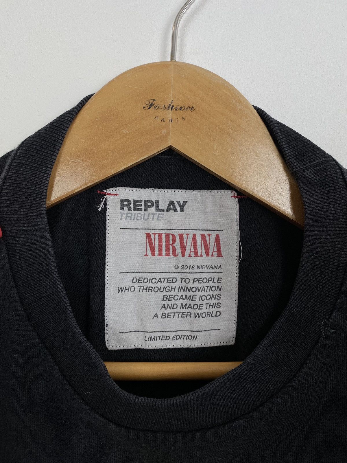 Nirvana × Replay Replay Nirvana Kurt Cobain Short Sleeve T-shirt Size S Black Size US S / EU 44-46 / 1 - 9 Thumbnail