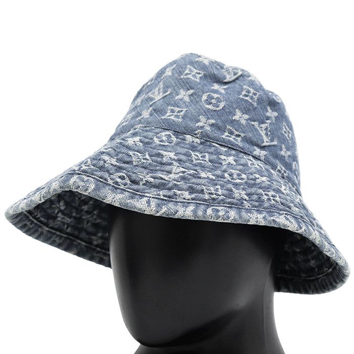 Louis Vuitton Louis Vuitton Louis Vuitton Monogram Denim Bucket Hat Textile Hats DUTY FREE for USA Size ONE SIZE - 1 Thumbnail