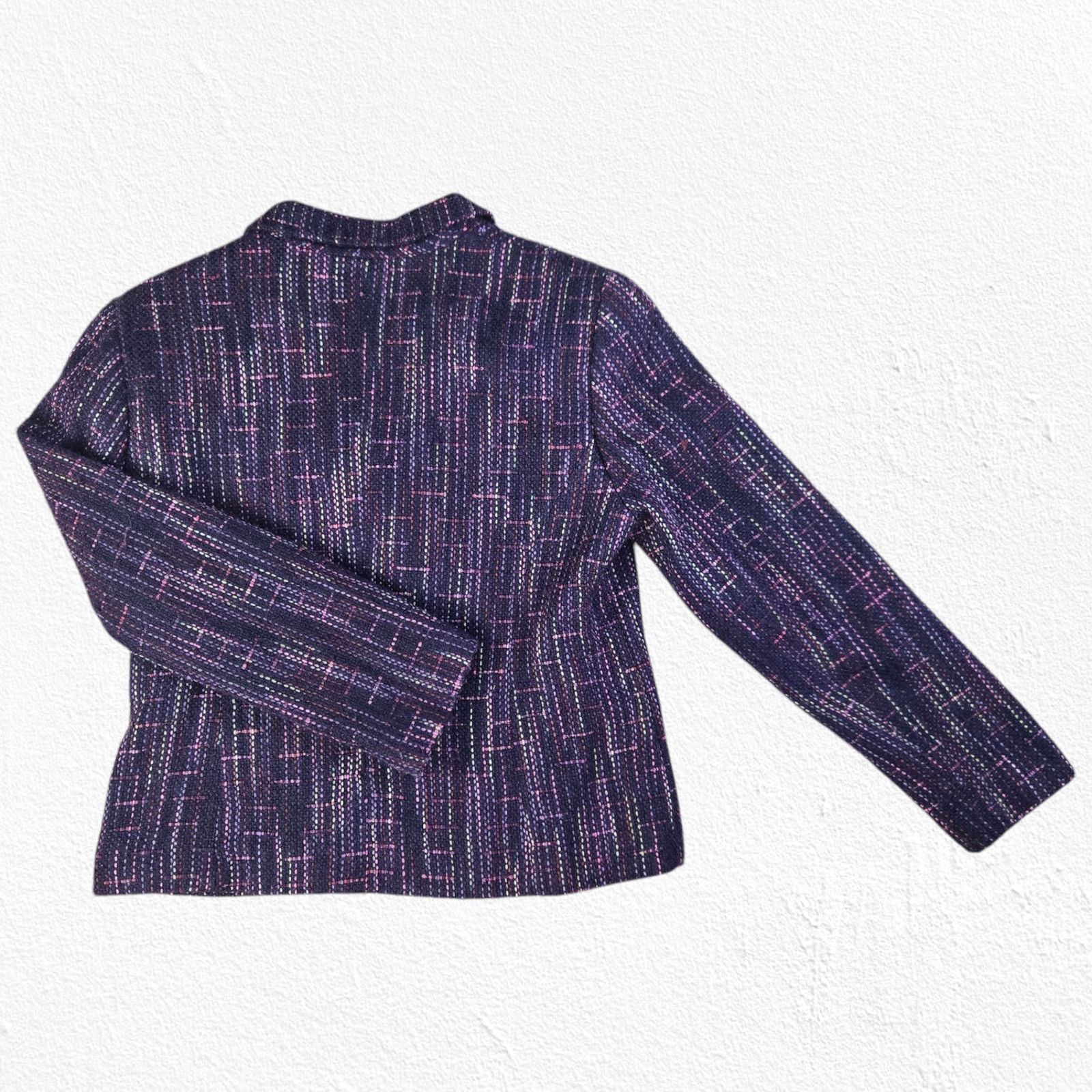 Other Y2K Purple Multi Boucle Blazer Tweed Jacket Size 8P Size M / US 6-8 / IT 42-44 - 8 Thumbnail