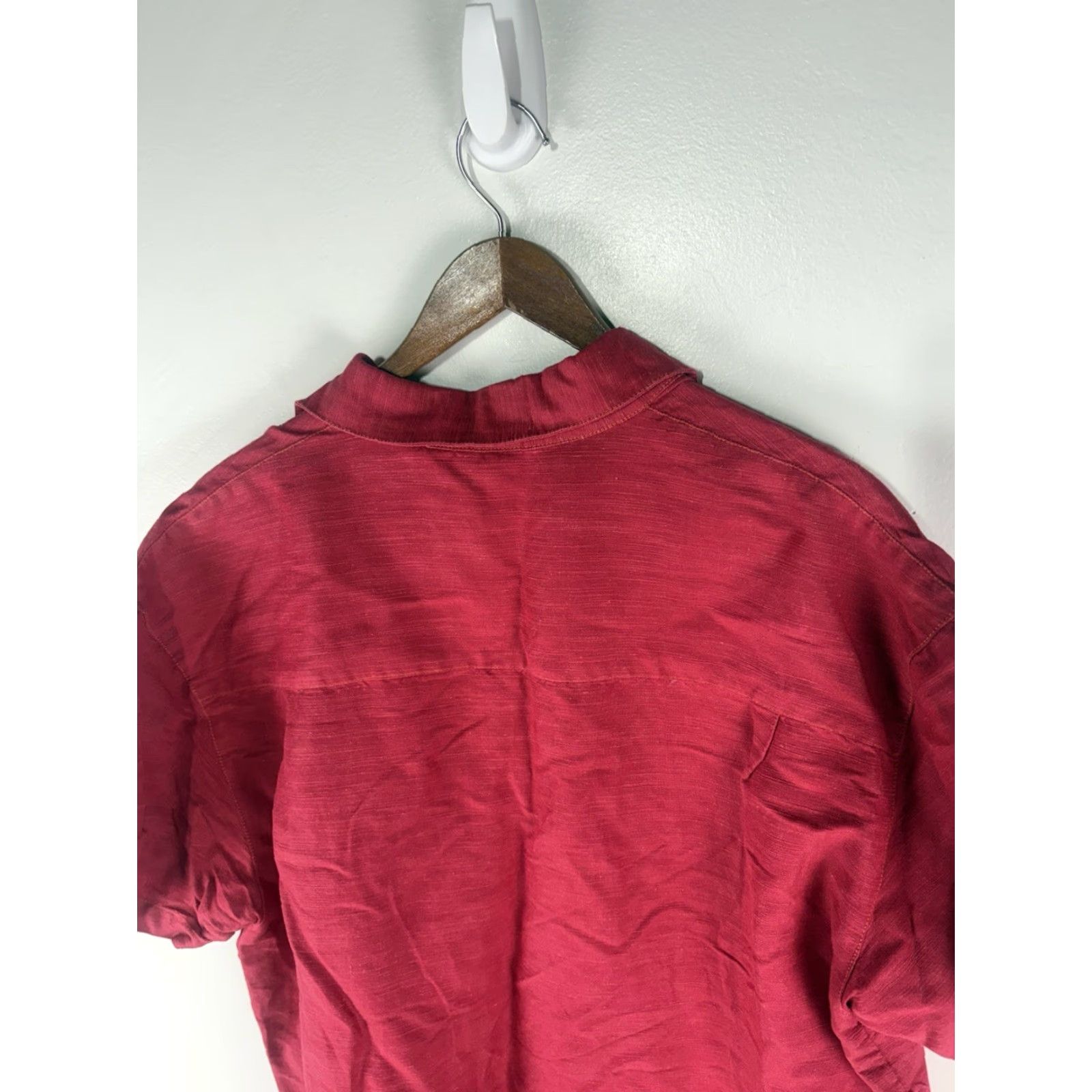 KAVU KAVU Men's Short Sleeve Button-Up Shirt L Red Bamboo Viscose Casual Travel Summer Size US L / EU 52-54 / 3 - 6 Thumbnail