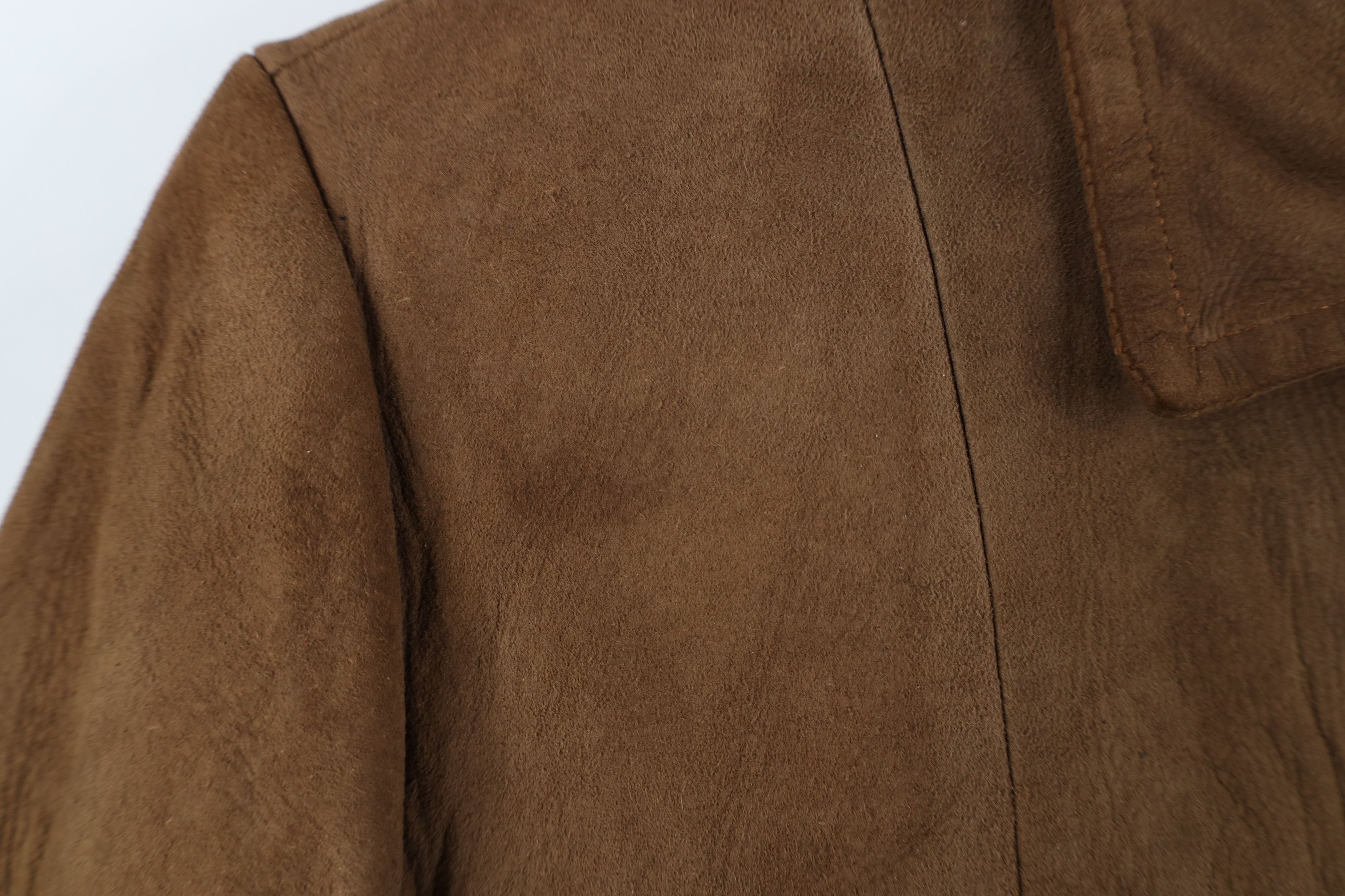 Vintage Vintage 50s Streetwear Lined Suede Leather Jacket Brown Size S / US 4 / IT 40 - 4 Thumbnail