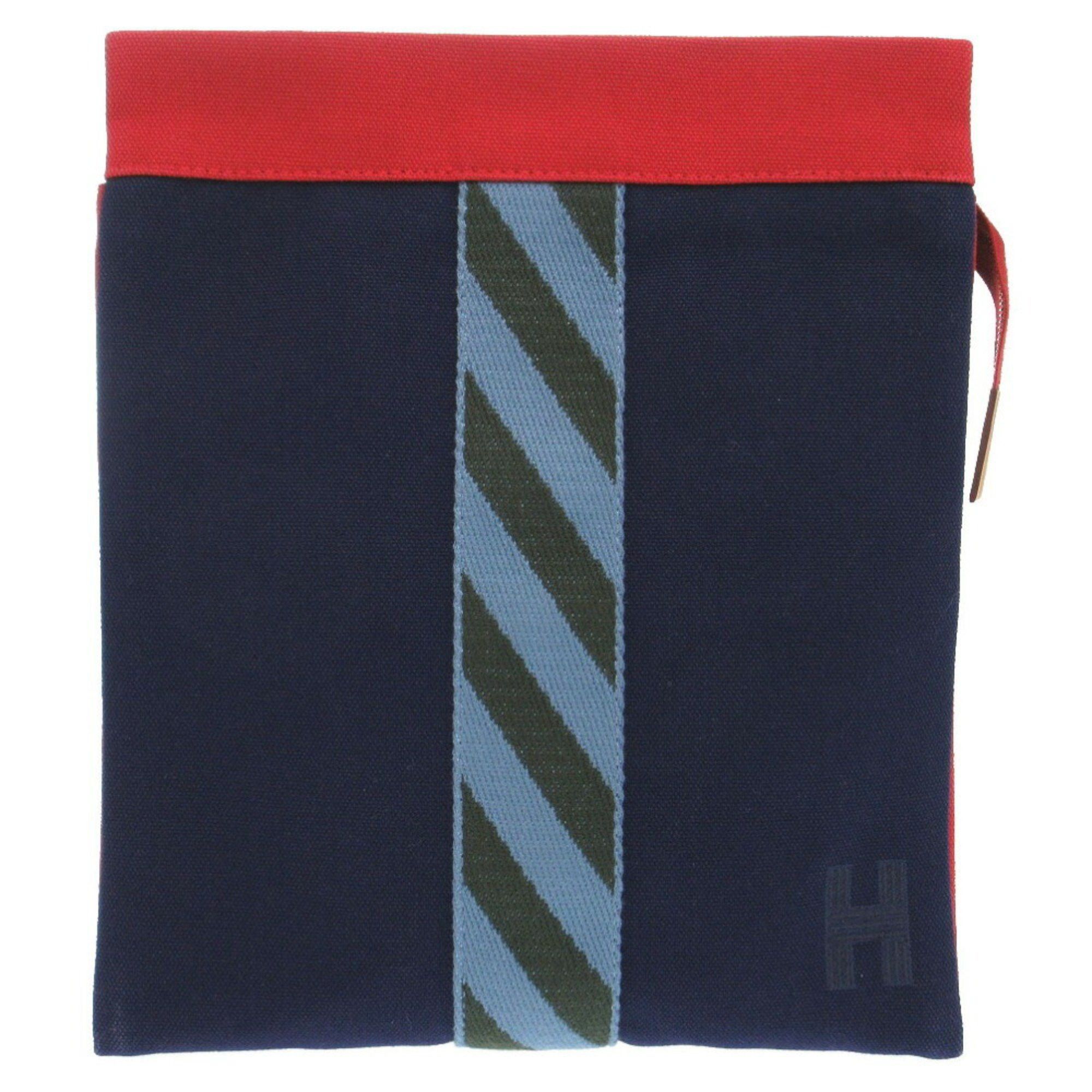 Hermes Hermes Jime Tou Jumping High Case 456116 Clutch Bag Canvas/Cotton Navy 1032HERMES Size ONE SIZE - 1 Thumbnail